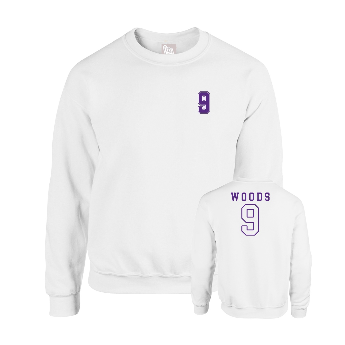 Fleece Crew — Chest Back in White