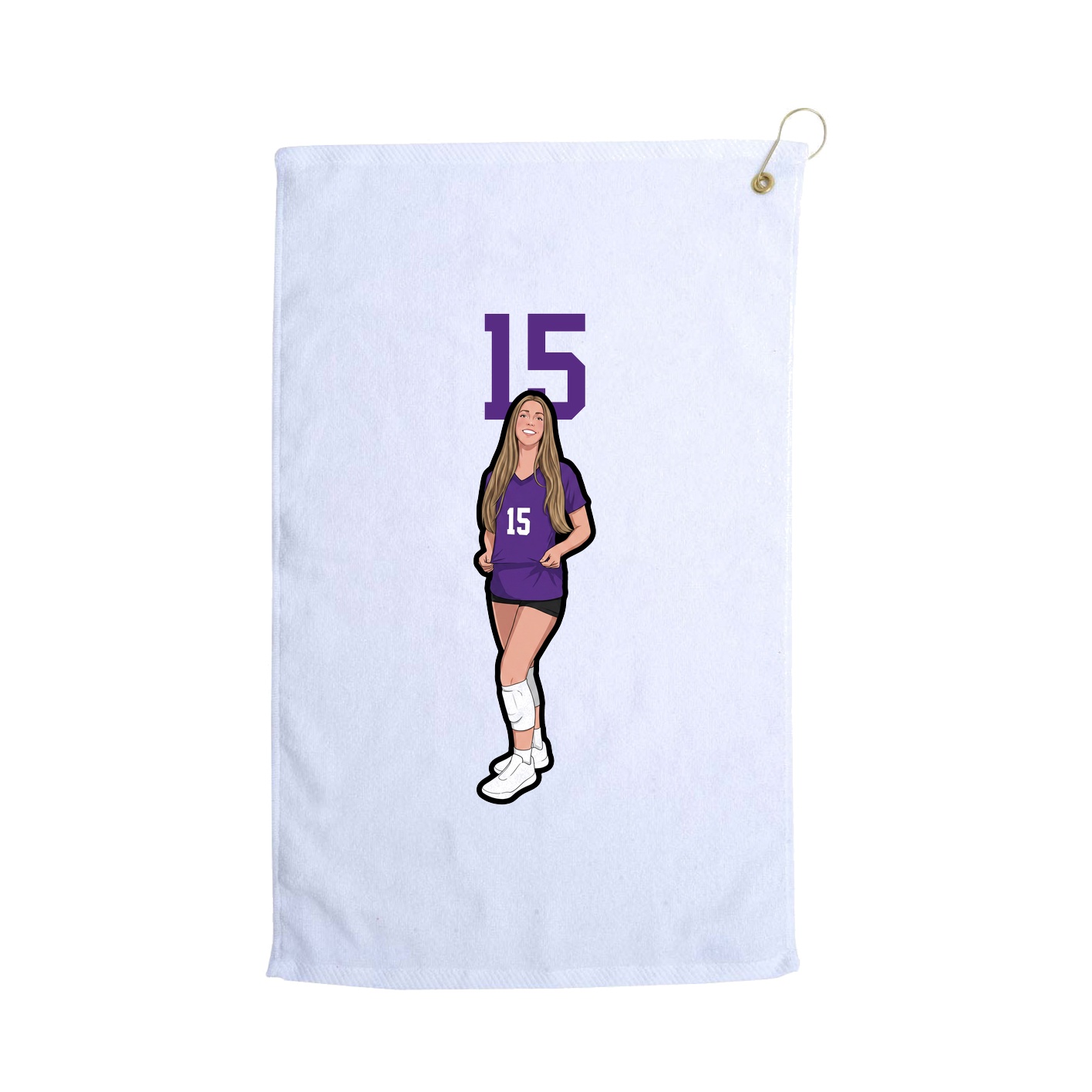 Golf Towel — Number Top in White