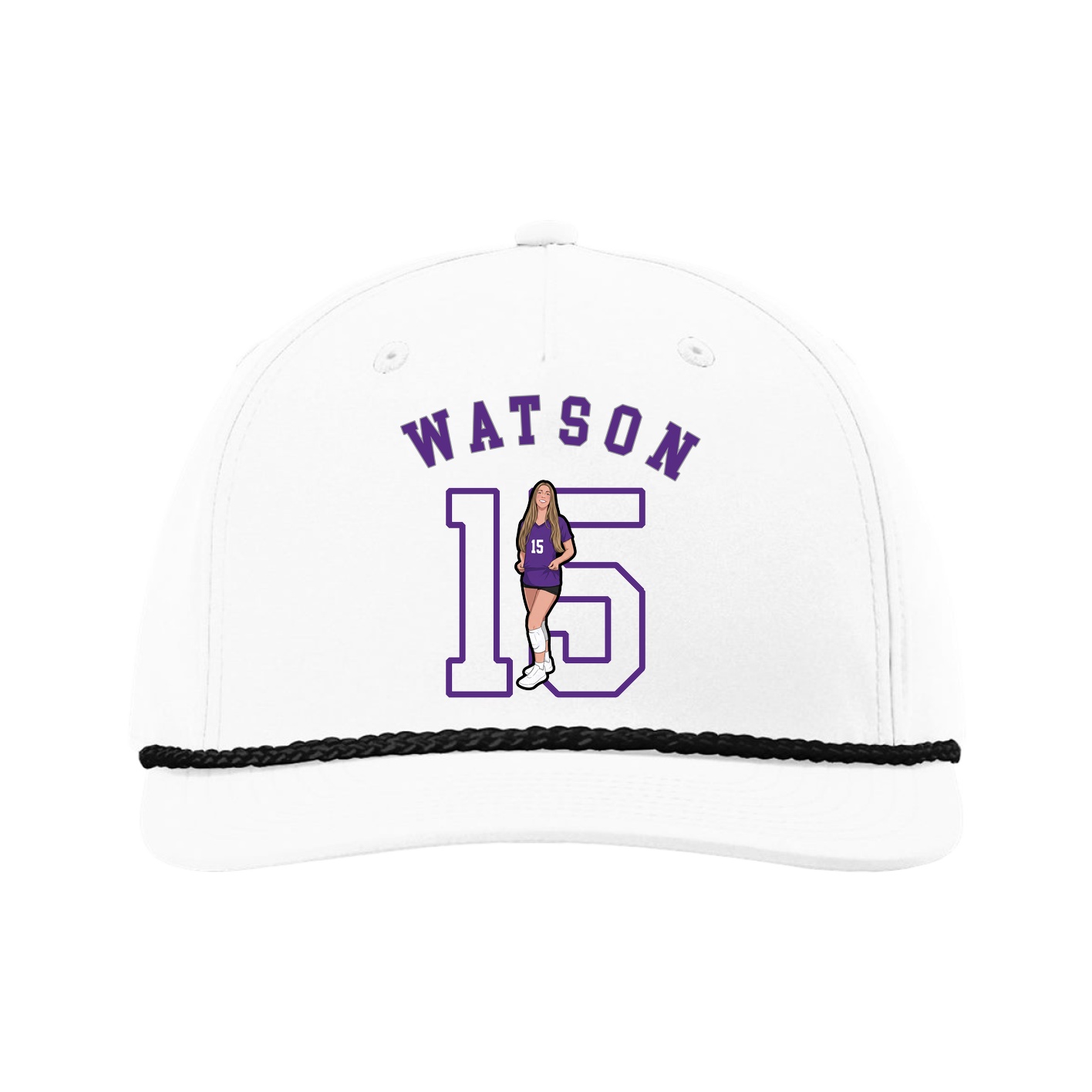 Five-Panel Classic Rope Cap — Shirsey Arch in White