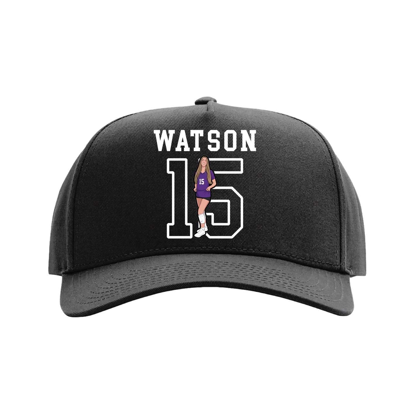 Full Fabric Five-Panel Champ Cap — Shirsey in Black