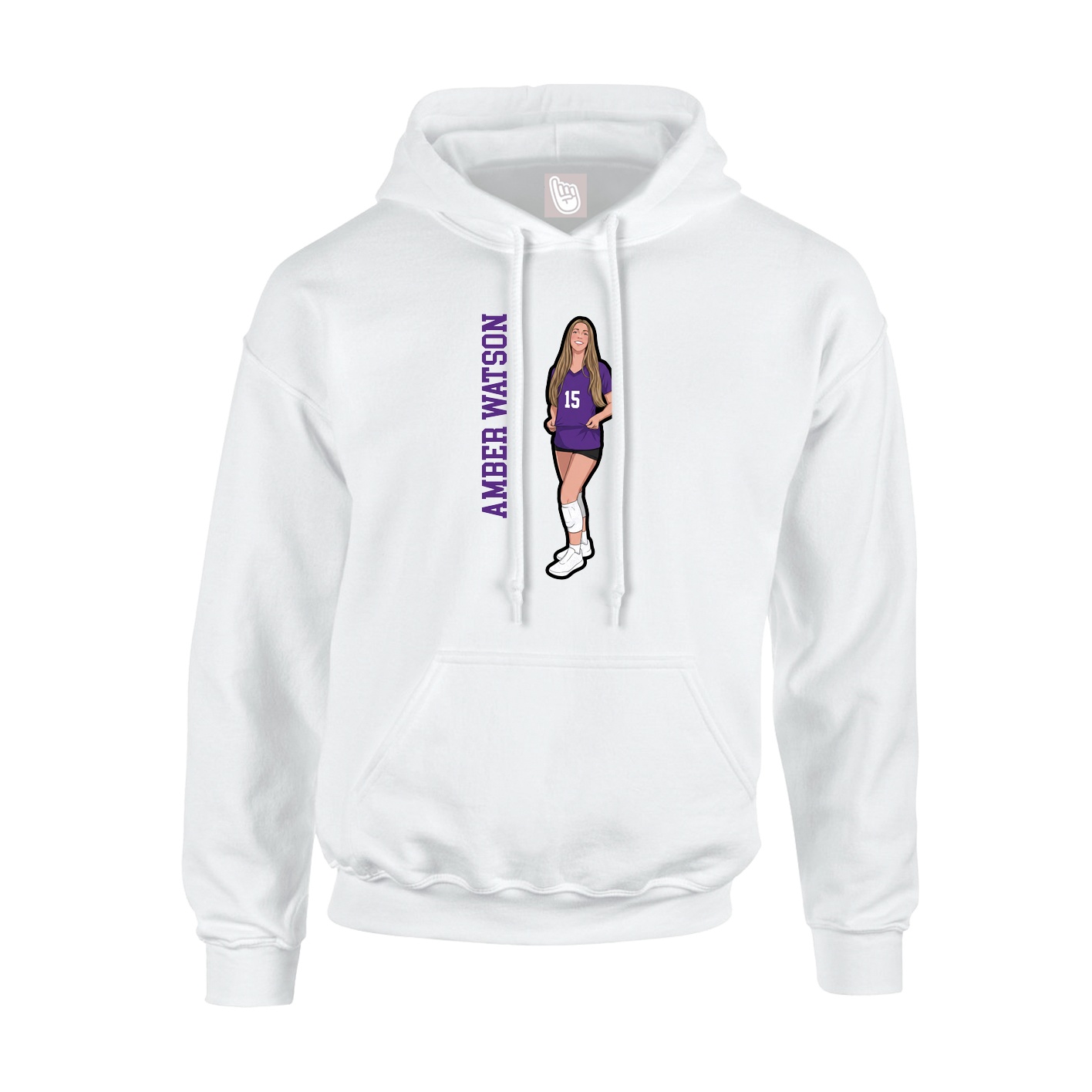 Youth Hoodie — Name Vertical in White