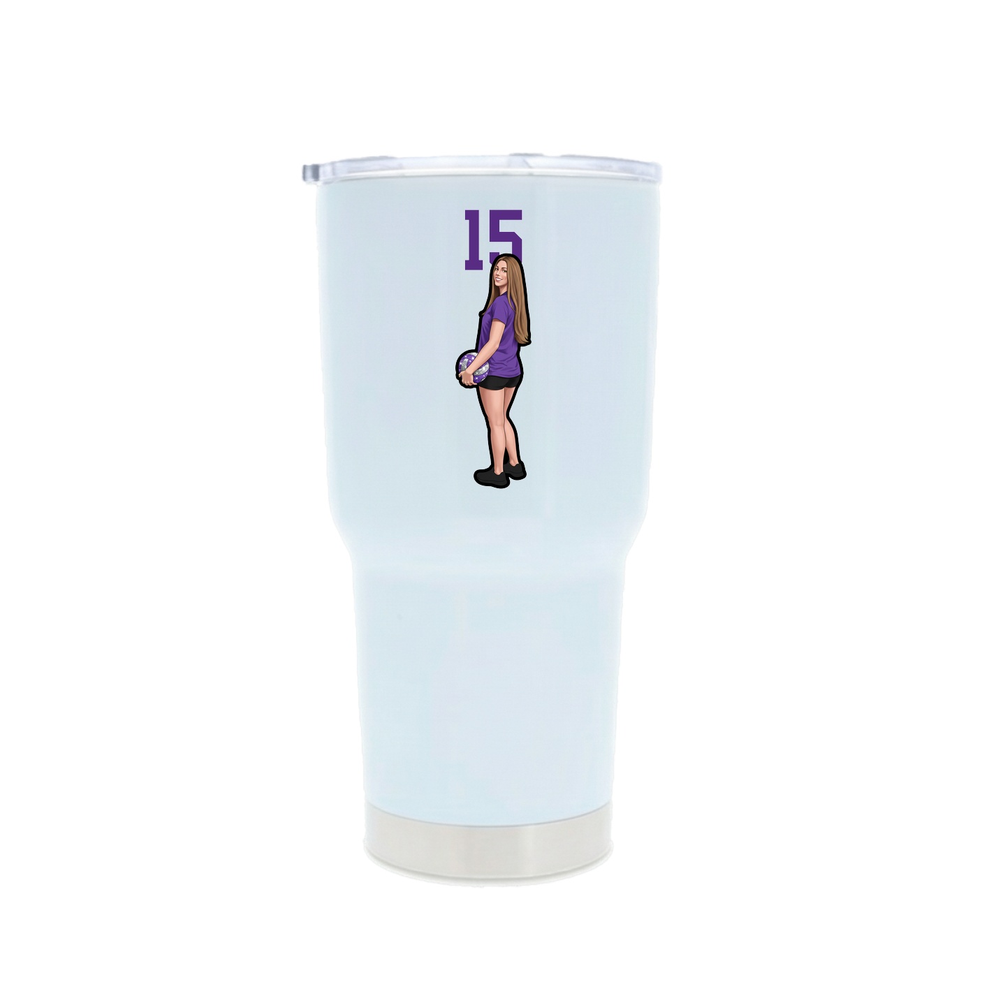 30oz Stainless Steel Tumbler — Number Top in White