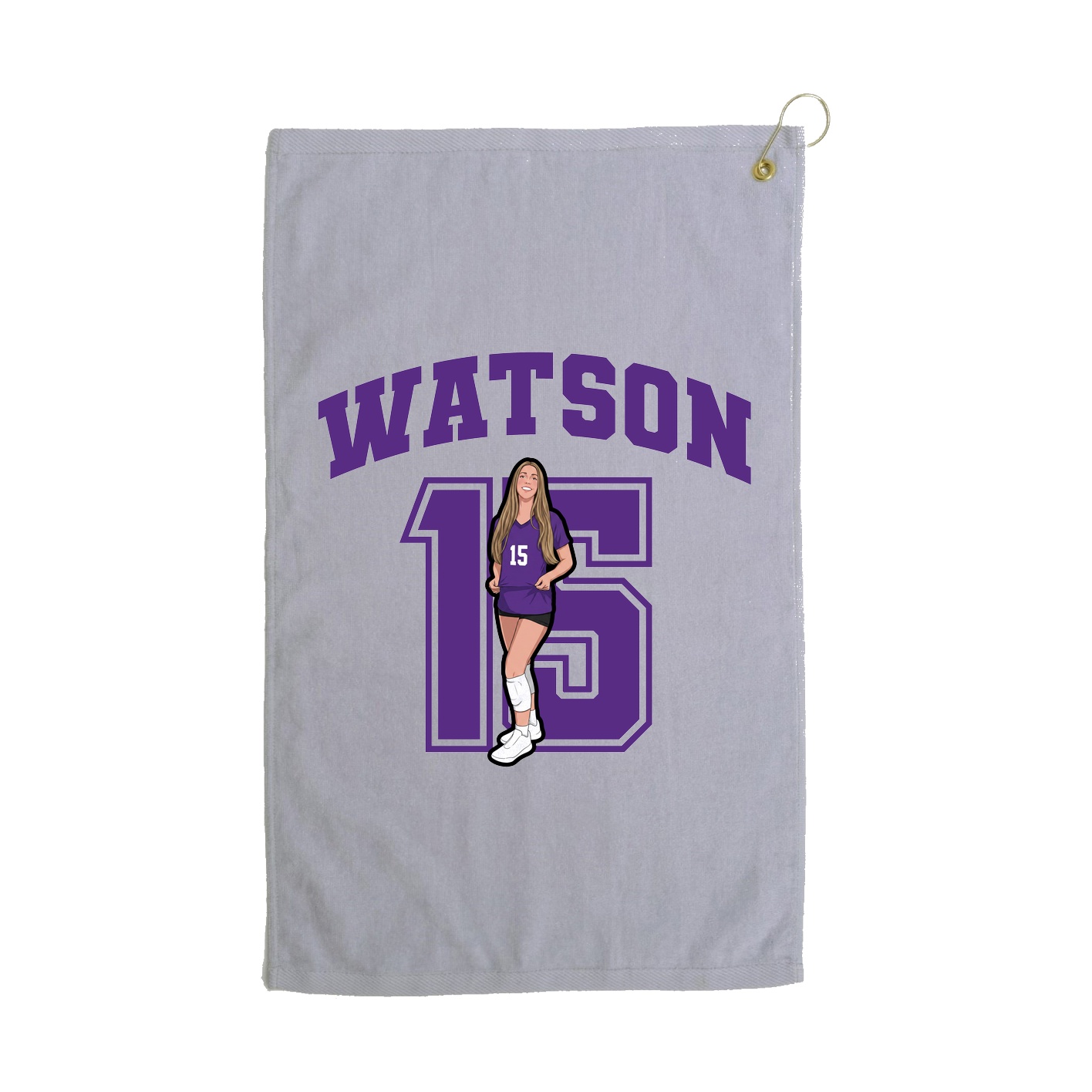 Golf Towel — Number in Grey
