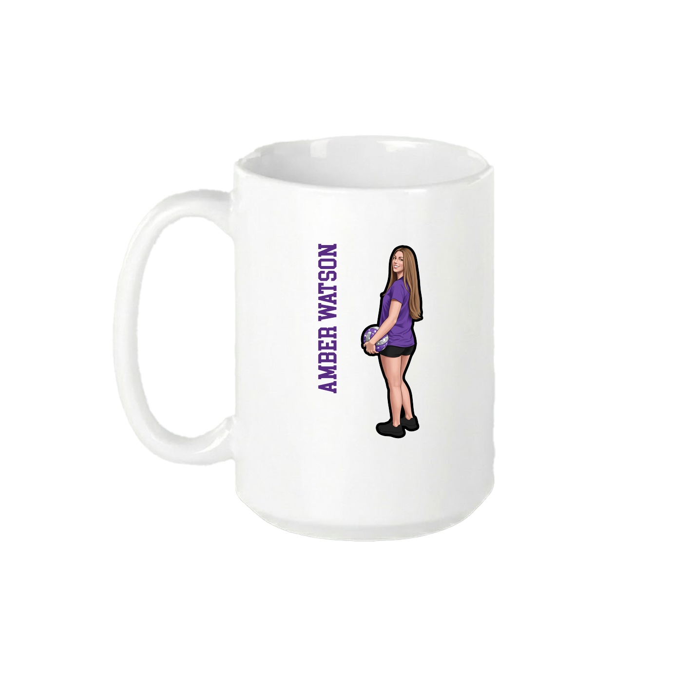15oz Coffee Mug — Name Vertical in White