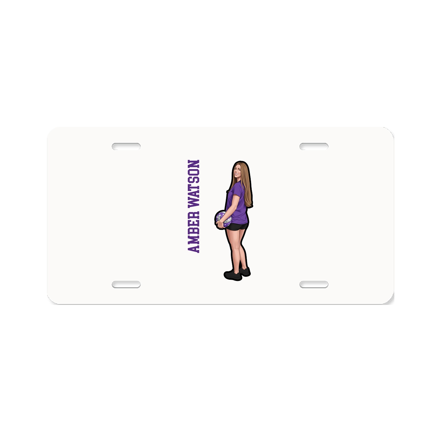 License Plate — Name Vertical in Classic