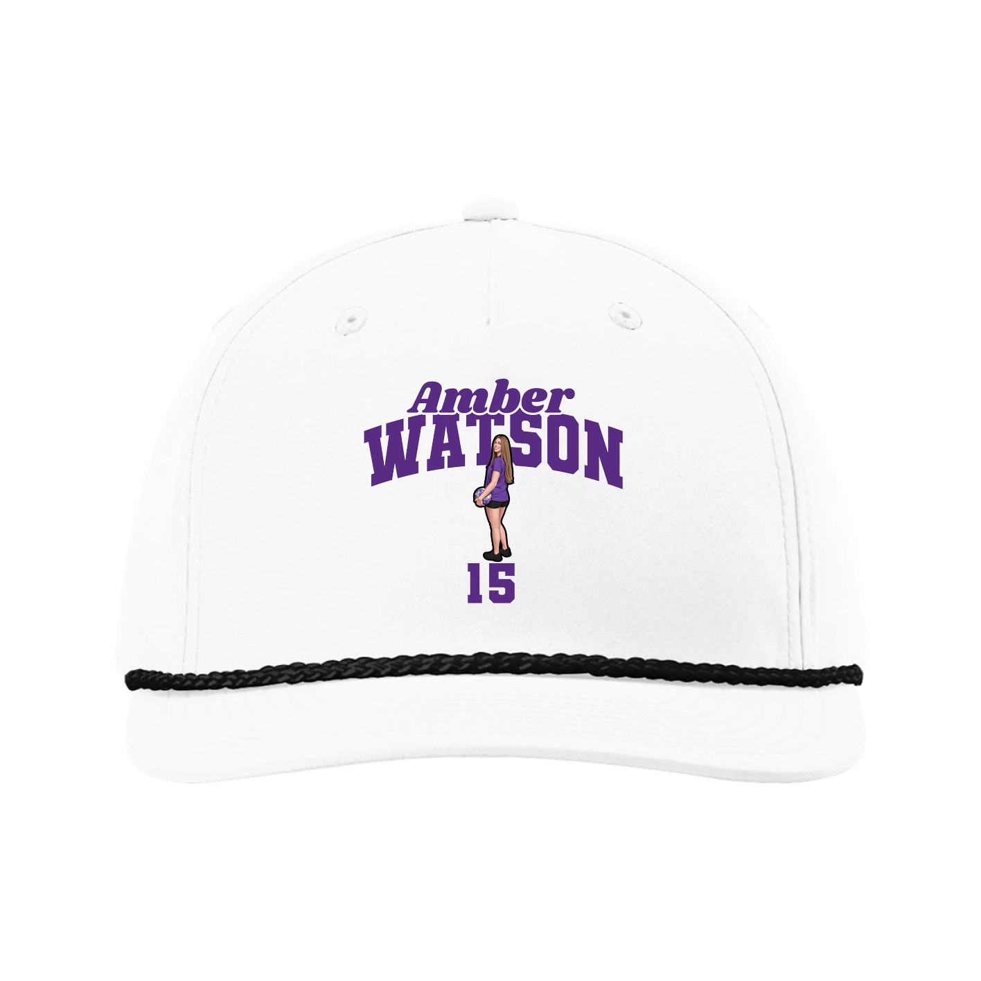 Five-Panel Classic Rope Cap — Signature Arch in White