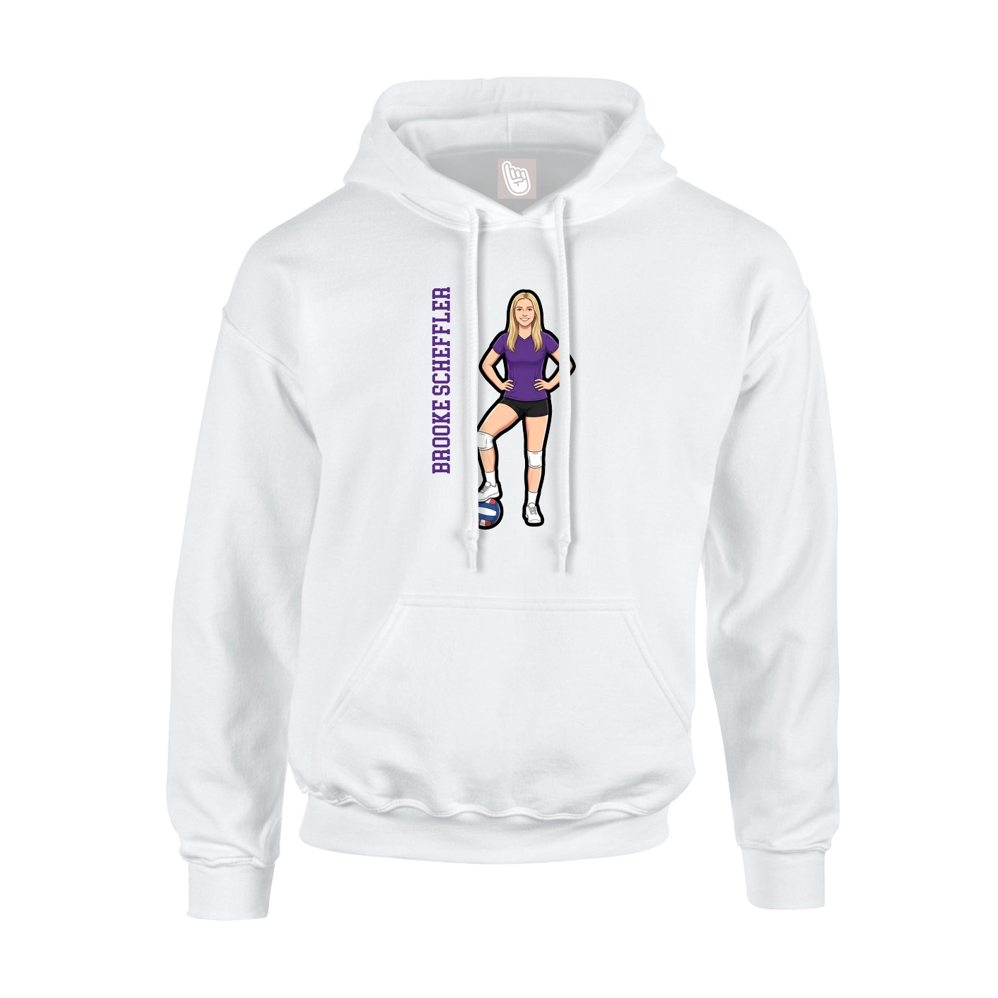 Youth Hoodie — Name Vertical in White