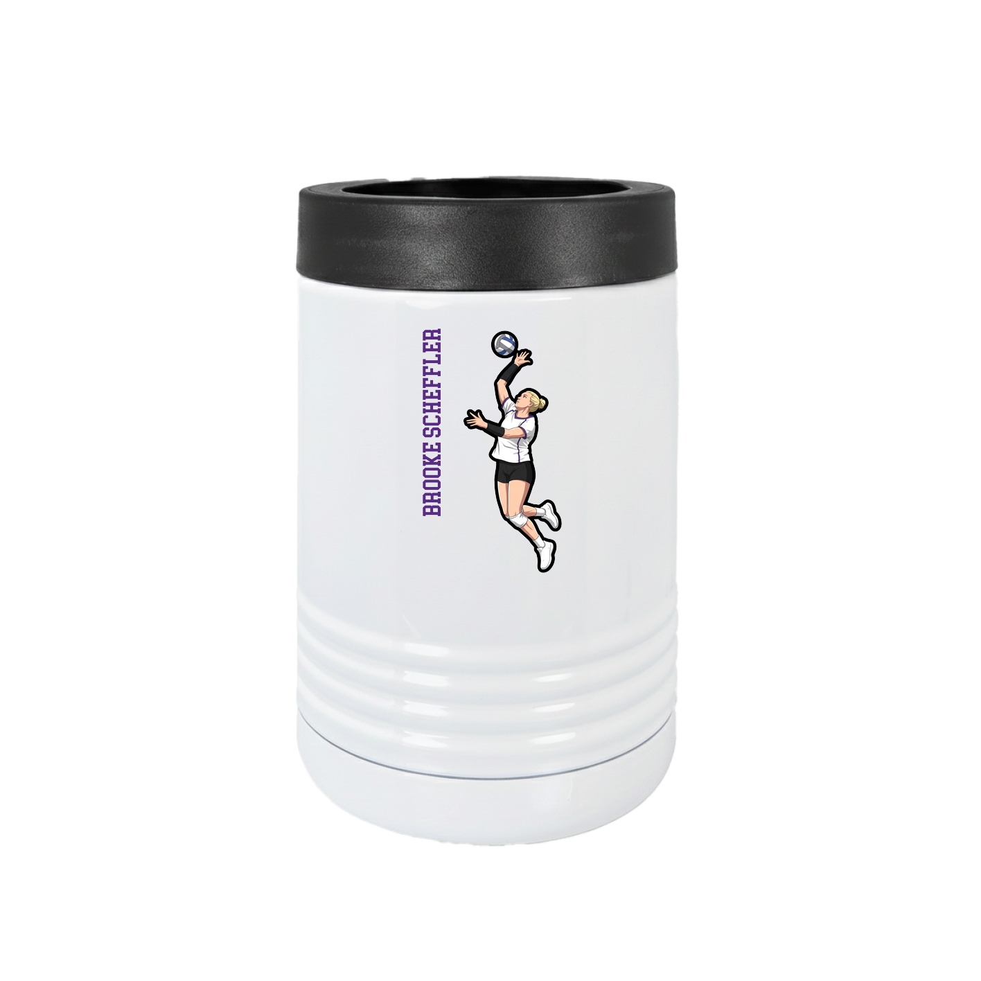 Beverage Holder — Name Vertical in White