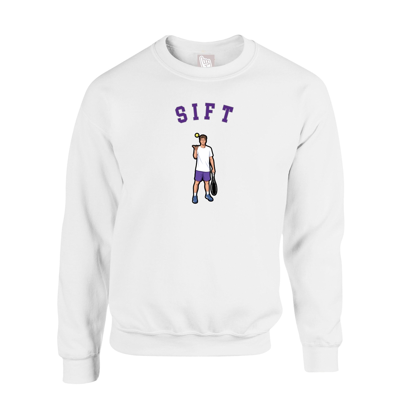 Fleece Crew — Shirsey Arch in White
