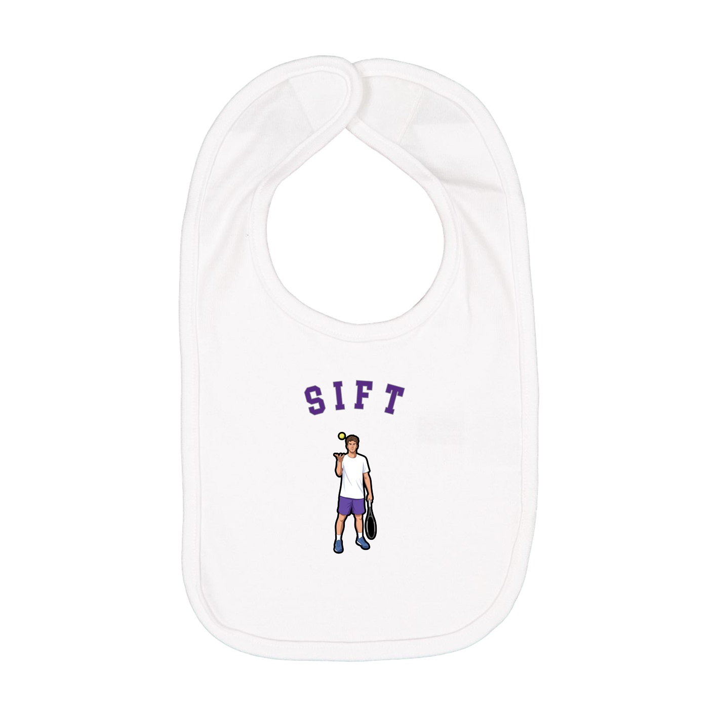 Infant Bib — Shirsey Arch in White