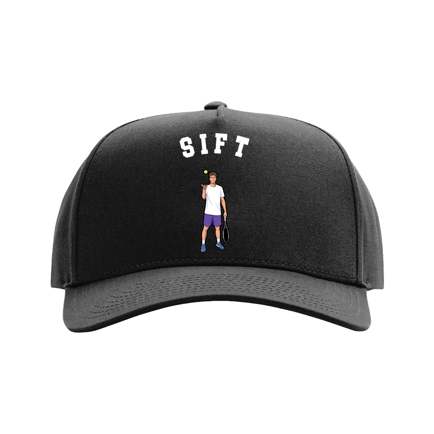 Full Fabric Five-Panel Champ Cap — Shirsey Arch in Black