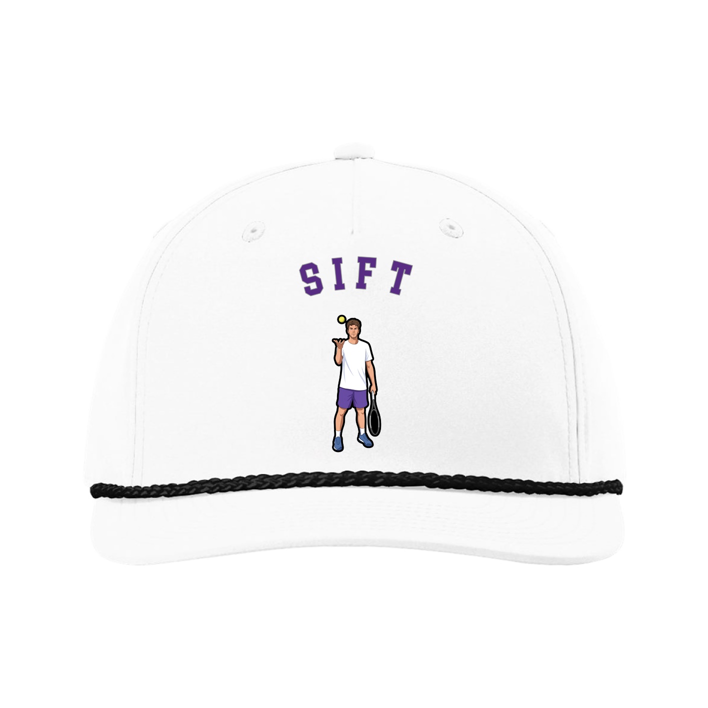 Five-Panel Classic Rope Cap — Shirsey Arch in White
