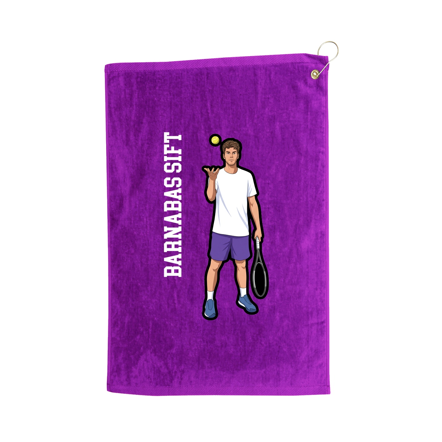 Golf Towel — Name Vertical in Purple