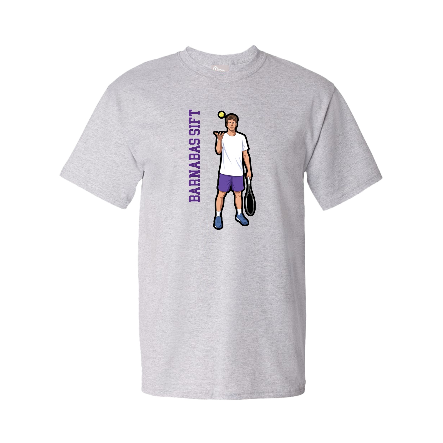 Youth Tee — Name Vertical in Grey