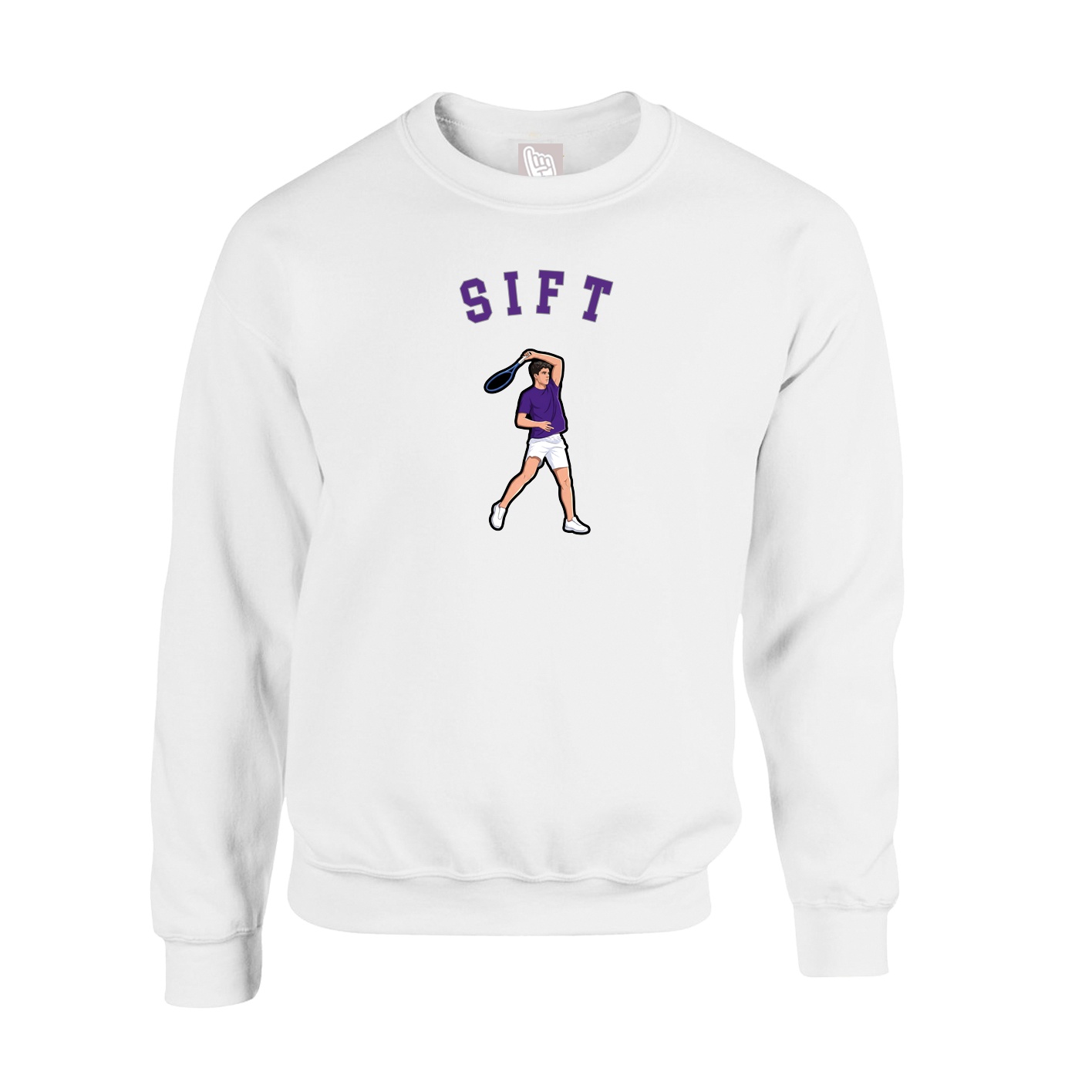 Fleece Crew — Shirsey Arch in White