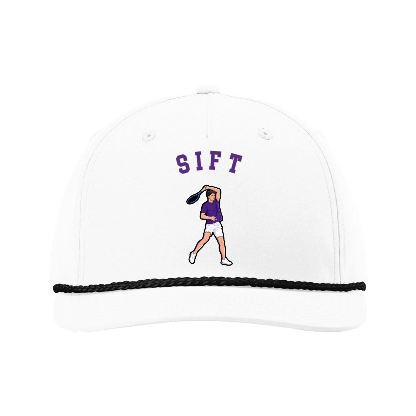 Five-Panel Classic Rope Cap — Shirsey Arch in White
