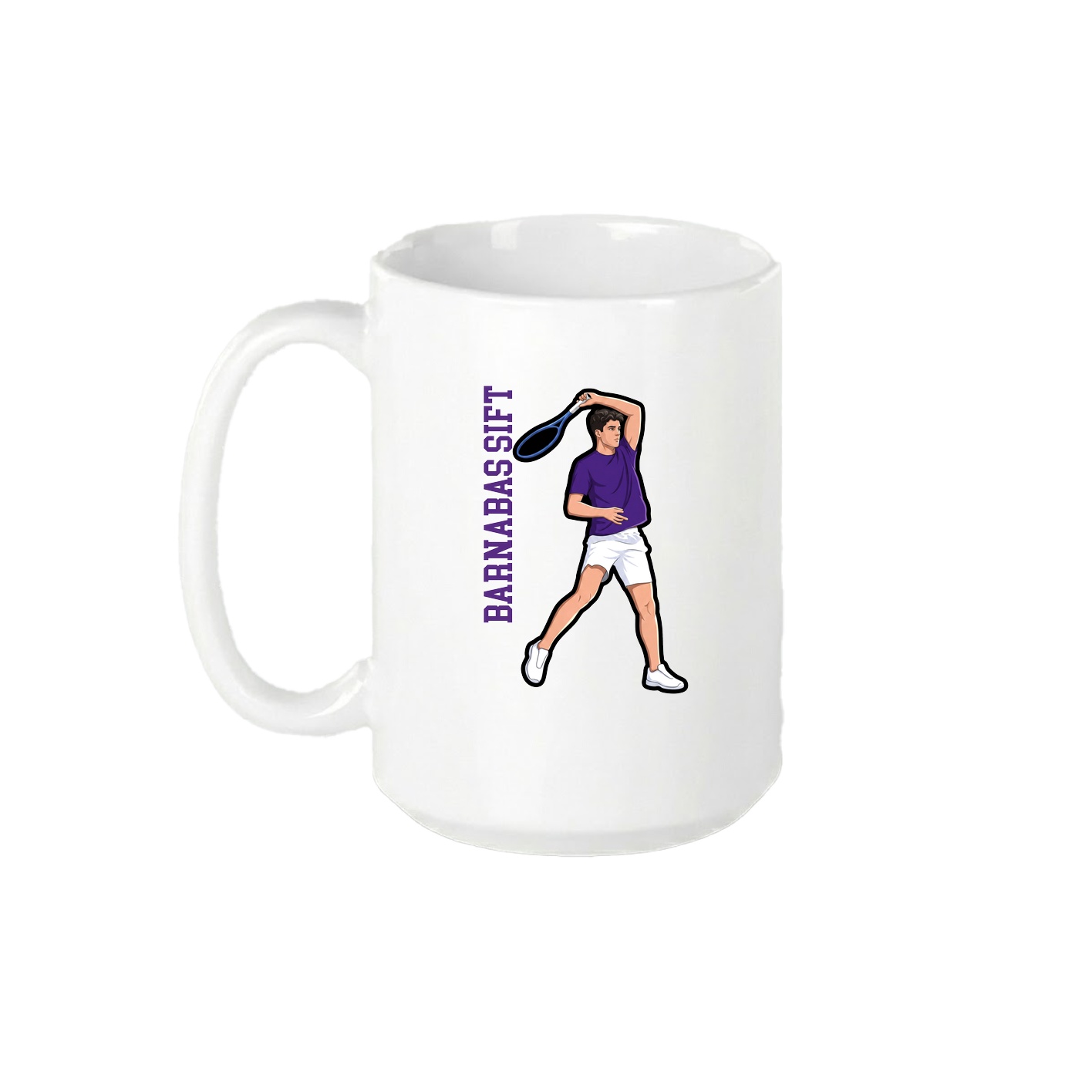 15oz Coffee Mug — Name Vertical in White