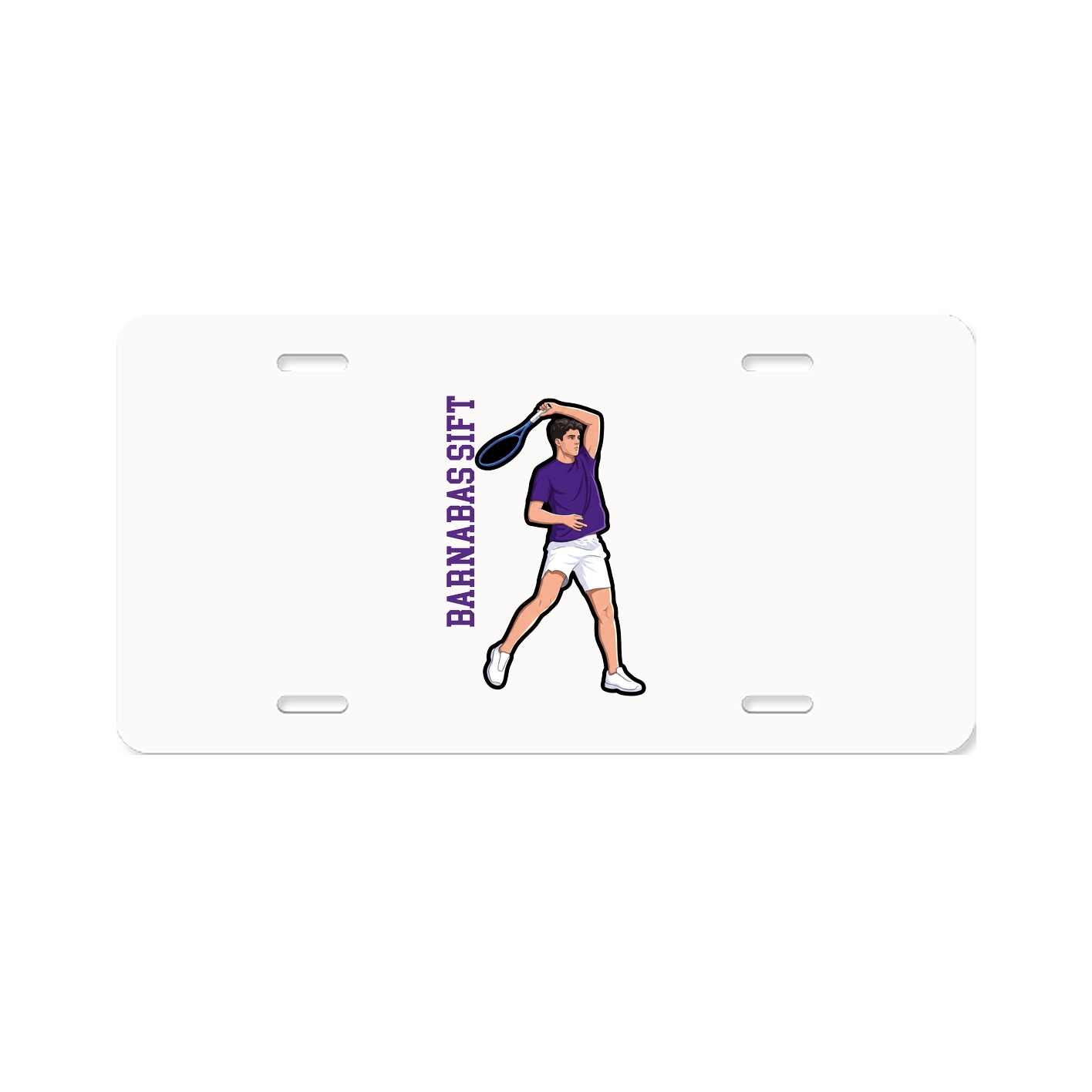 License Plate — Name Vertical in Classic