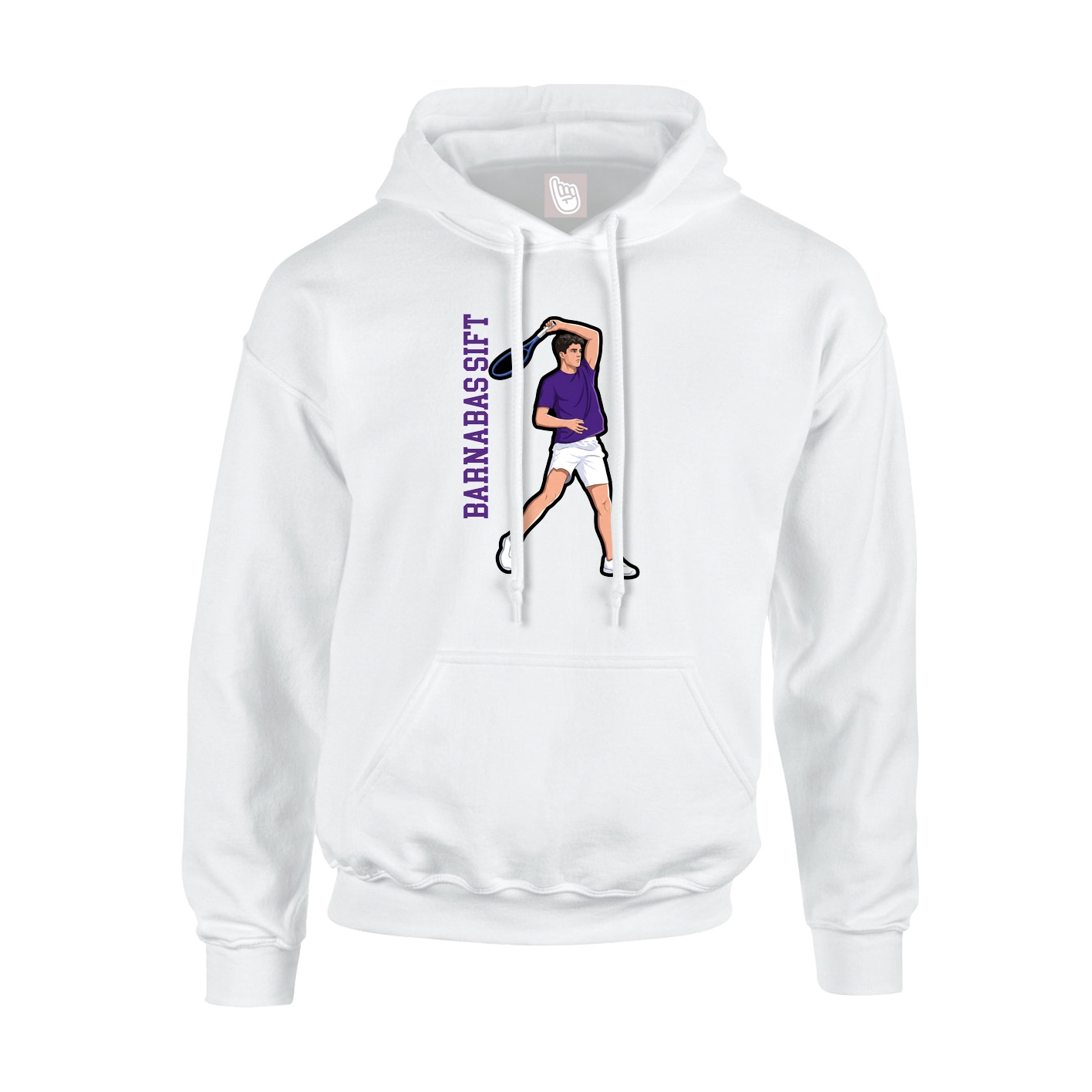 Hoodie — Name Vertical in White