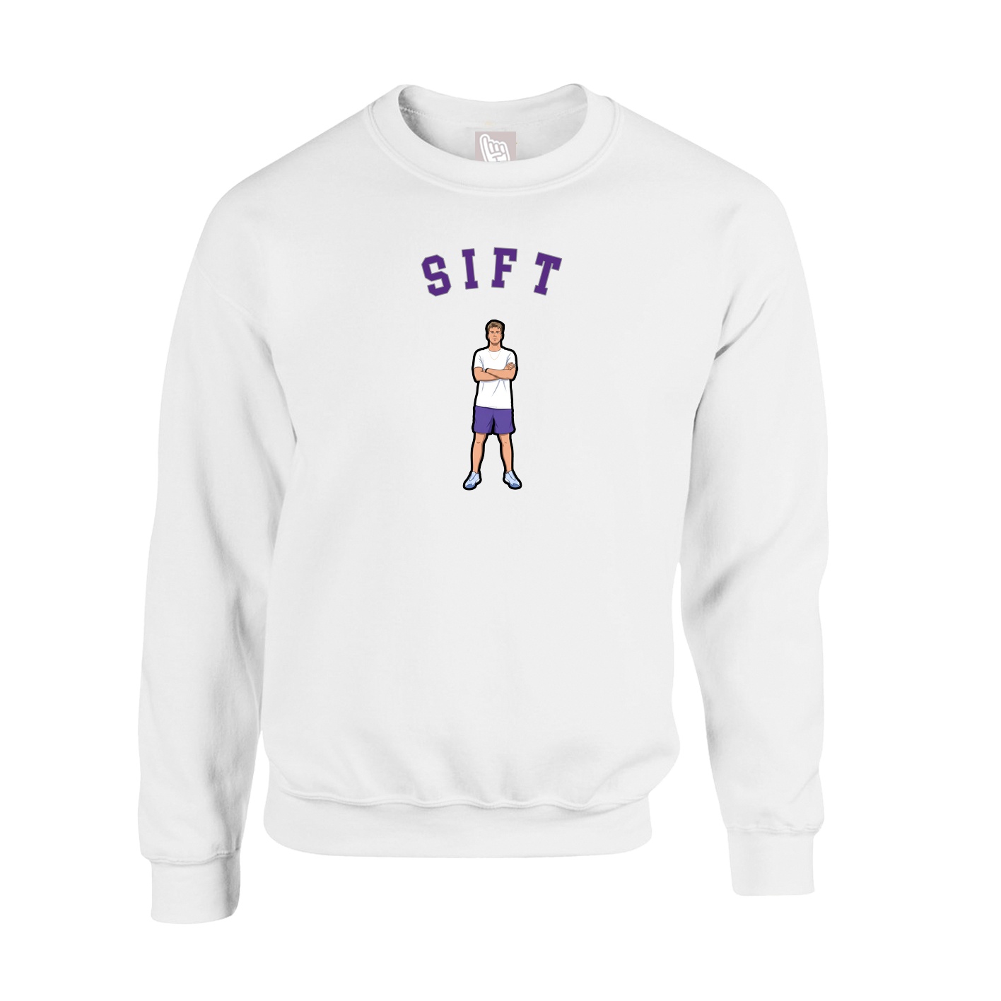 Fleece Crew — Shirsey Arch in White