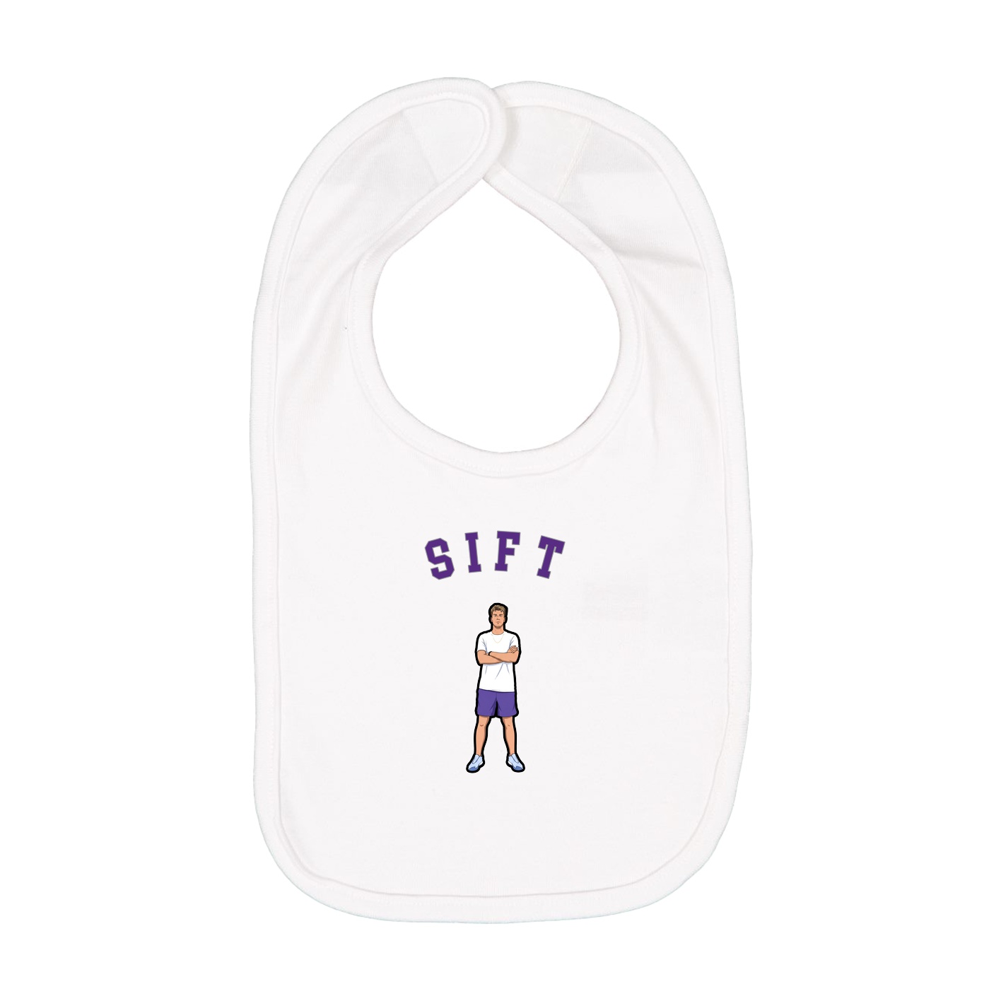 Infant Bib — Shirsey Arch in White