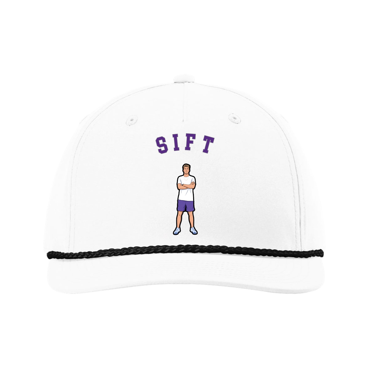 Five-Panel Classic Rope Cap — Shirsey Arch in White