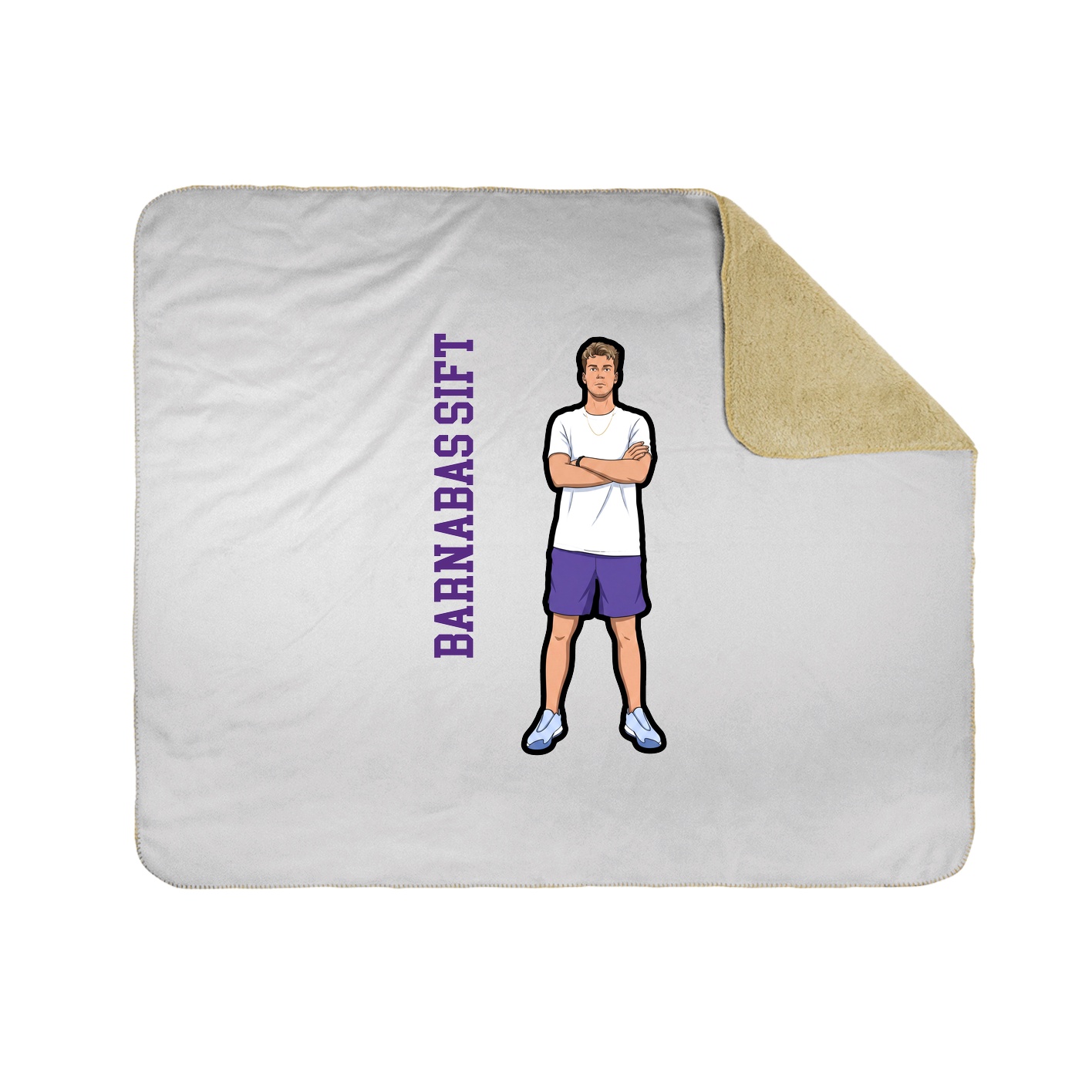Throw Blanket — Name Vertical in White