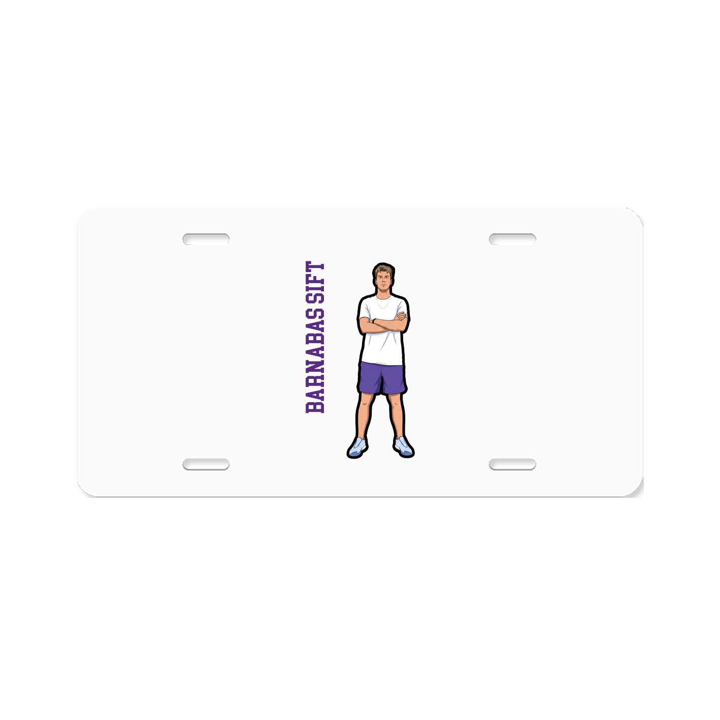 License Plate — Name Vertical in Classic