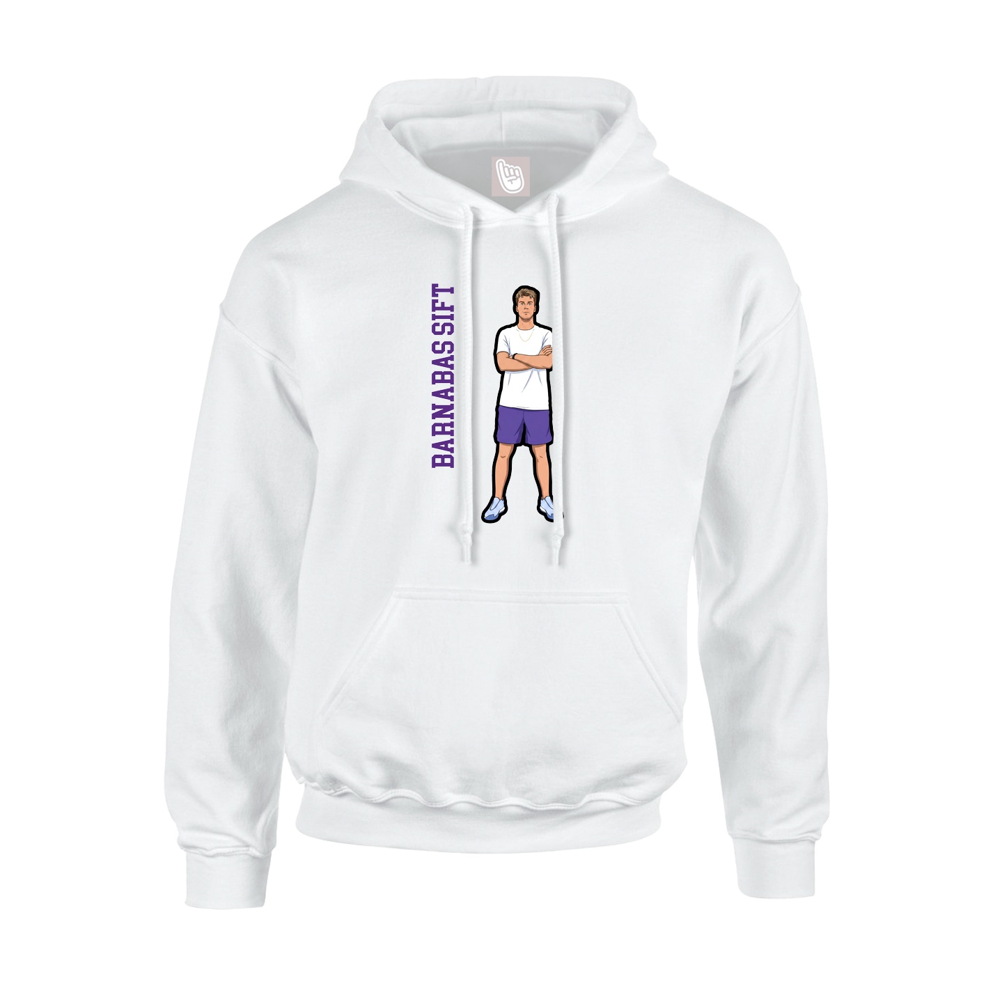 Youth Hoodie — Name Vertical in White