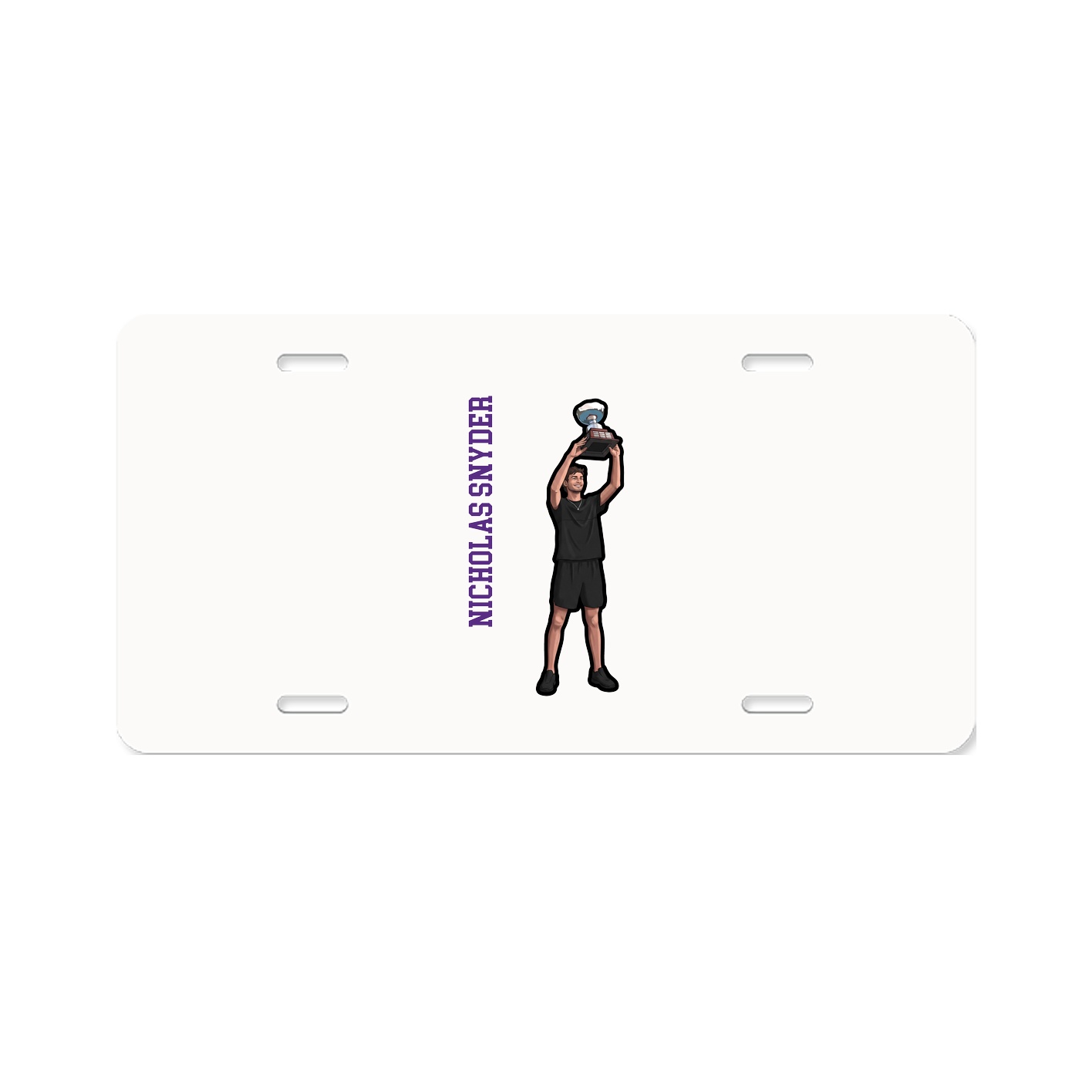 License Plate — Name Vertical in Classic