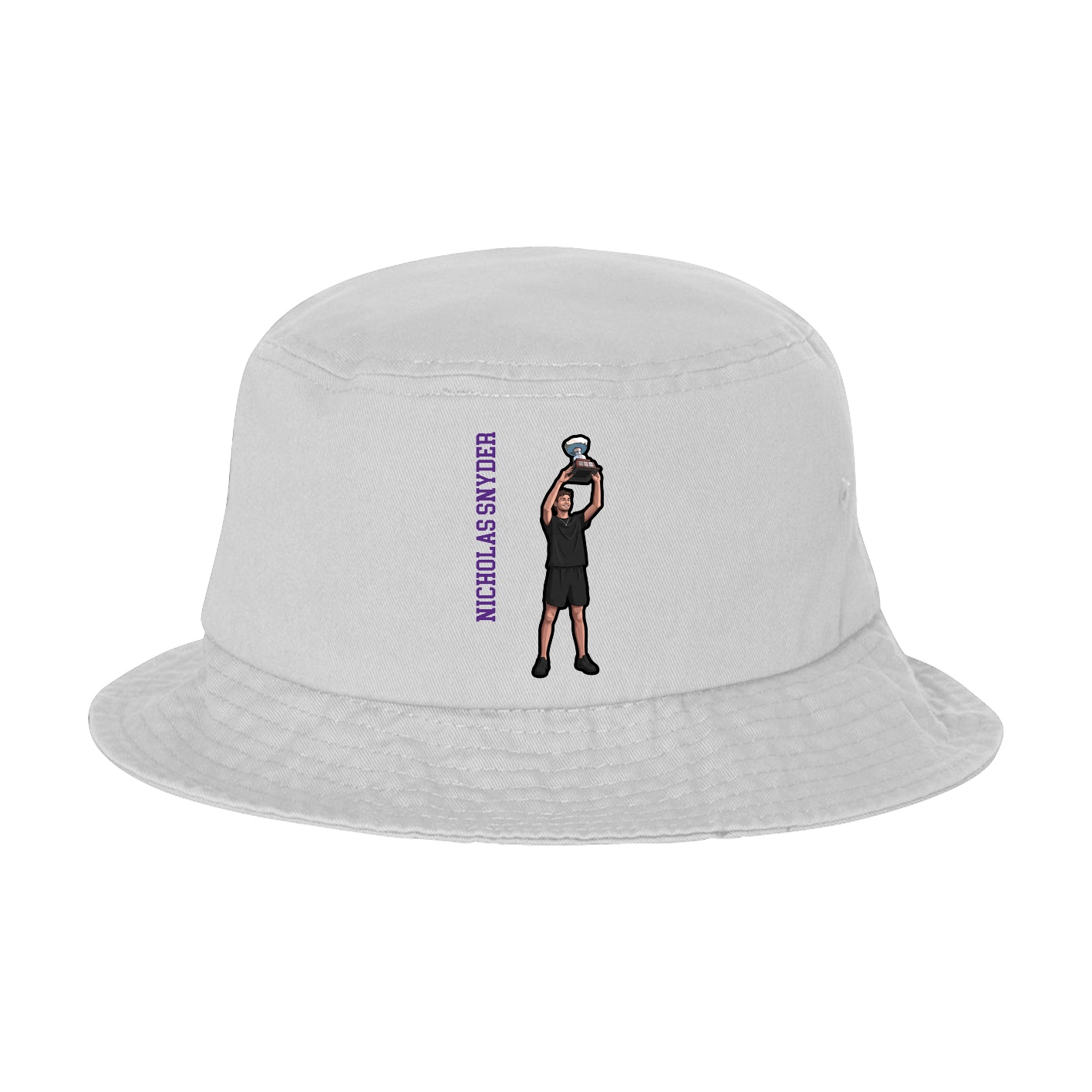 Bucket Cap — Name Vertical in White