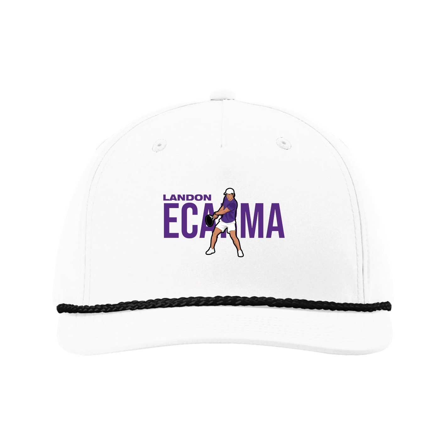 Five-Panel Classic Rope Cap — Player Name in White