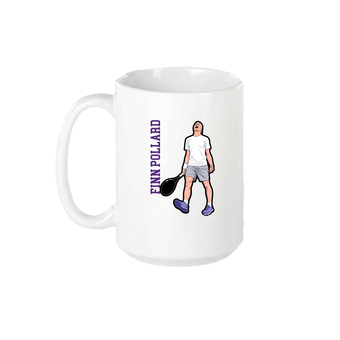 15oz Coffee Mug — Name Vertical in White