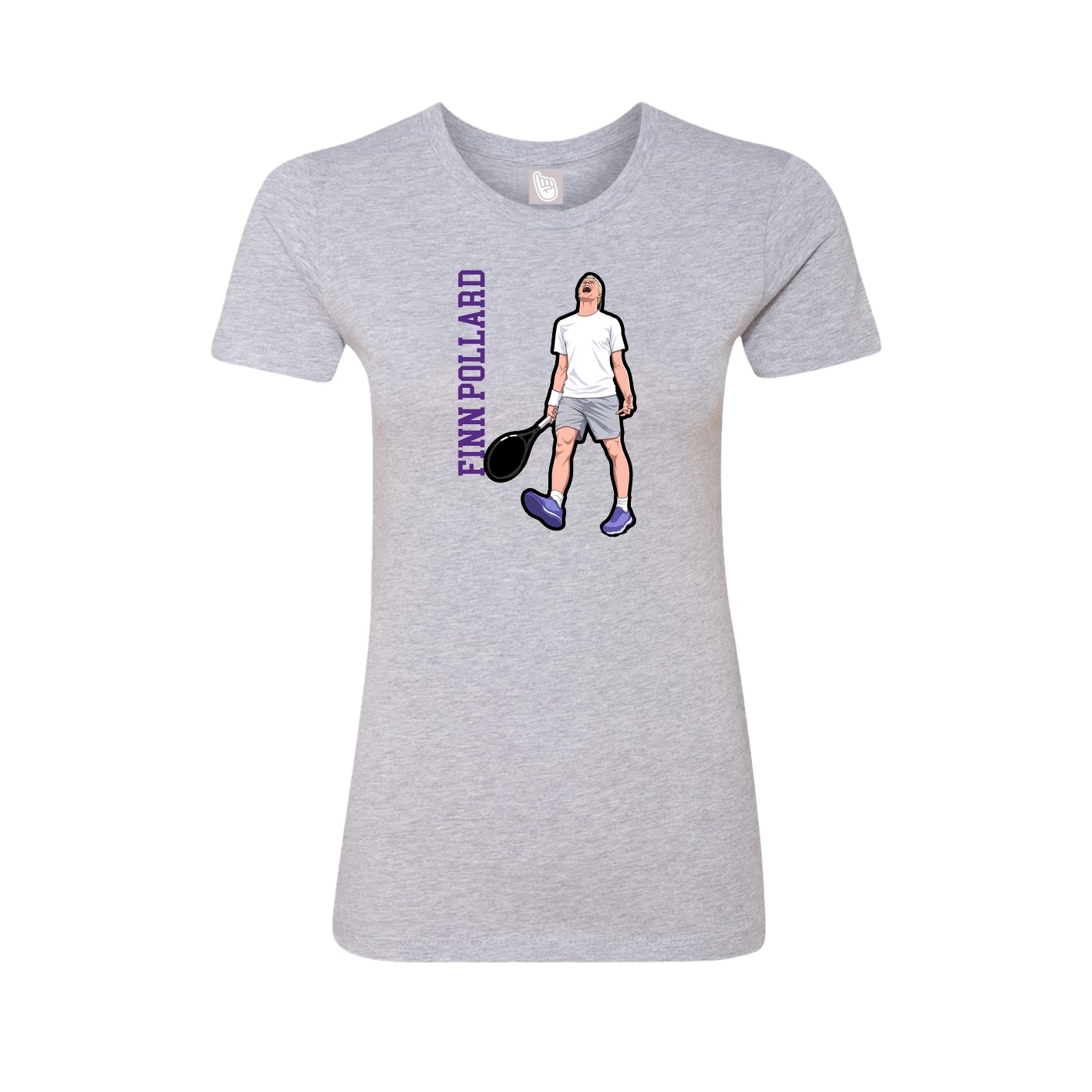 Womens Tee — Name Vertical in Grey