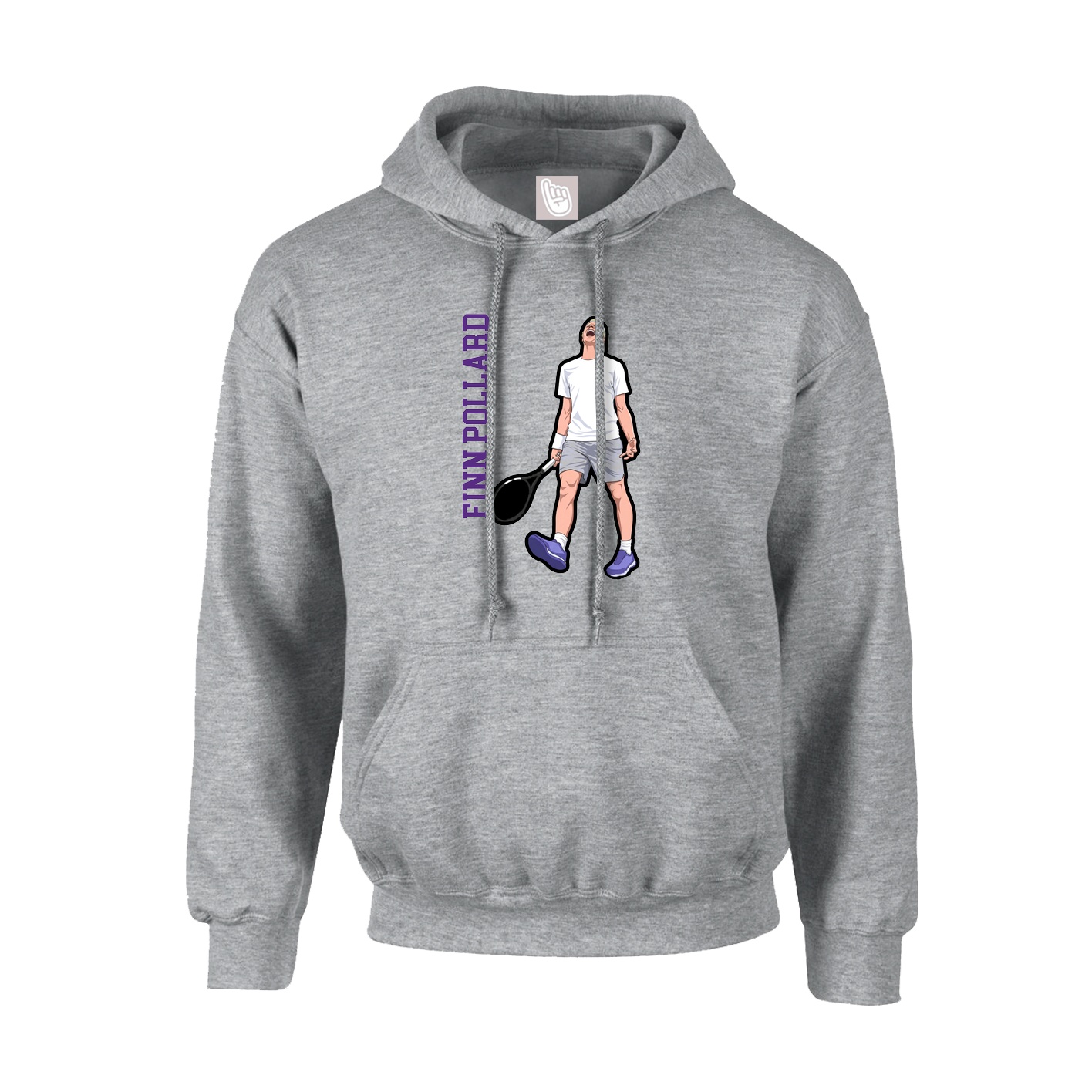 Hoodie — Name Vertical in Grey