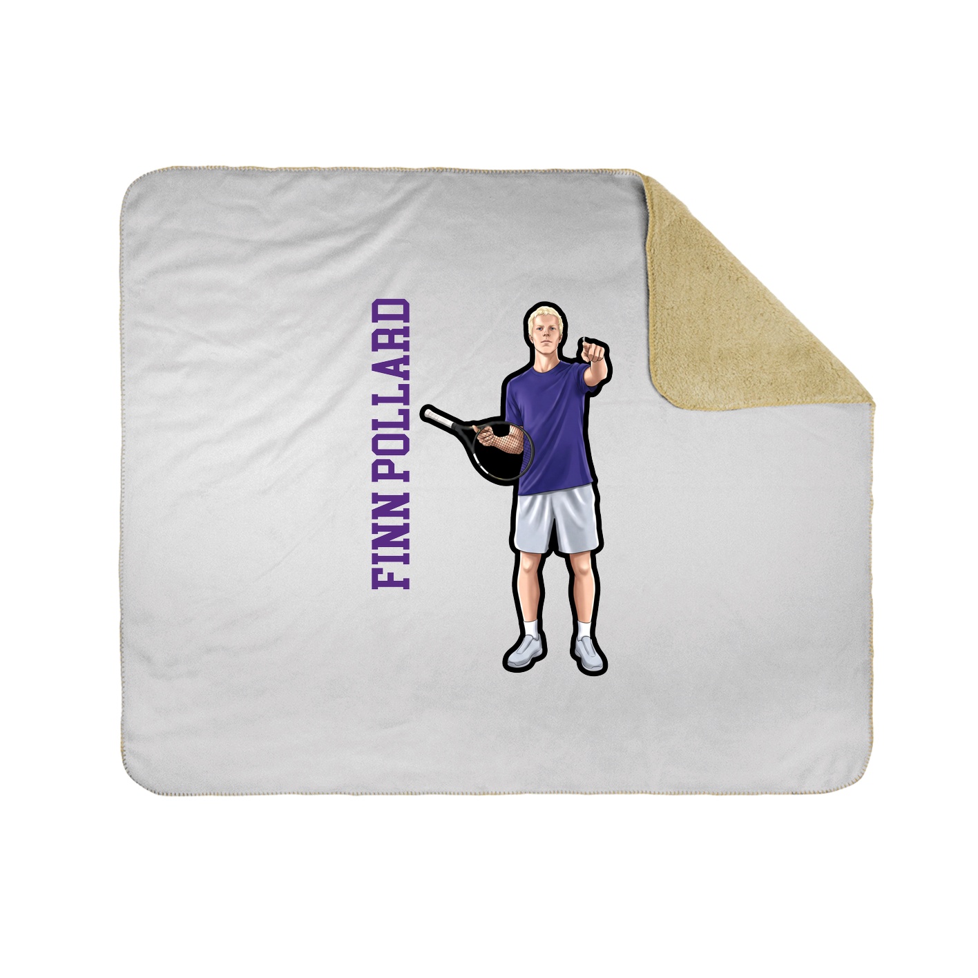 Throw Blanket — Name Vertical in White