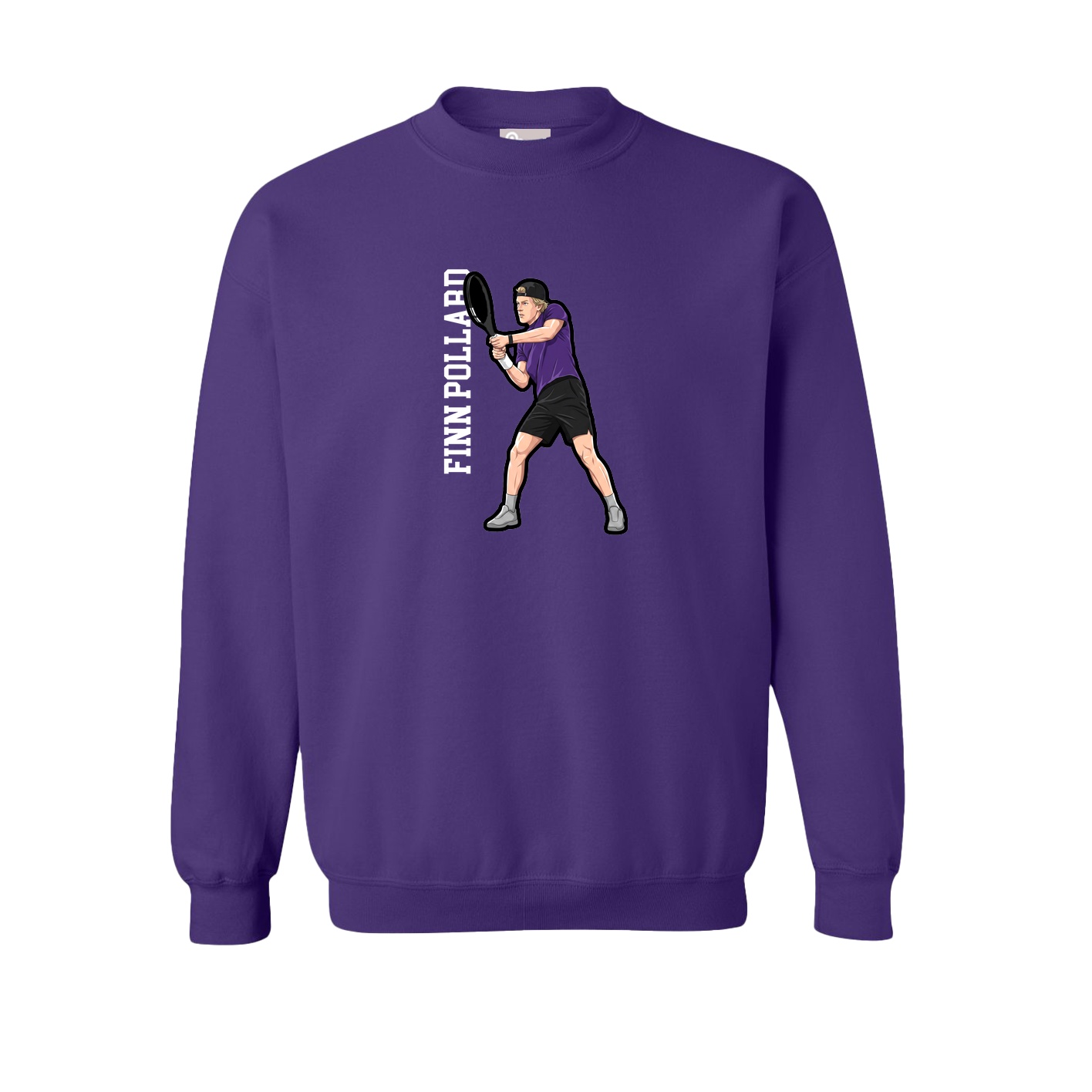 Fleece Crew — Name Vertical in Purple