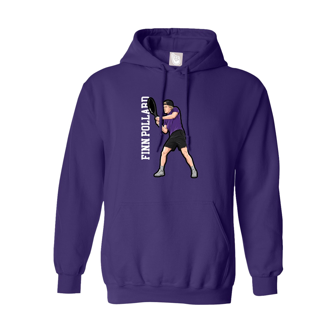 Youth Hoodie — Name Vertical in Purple