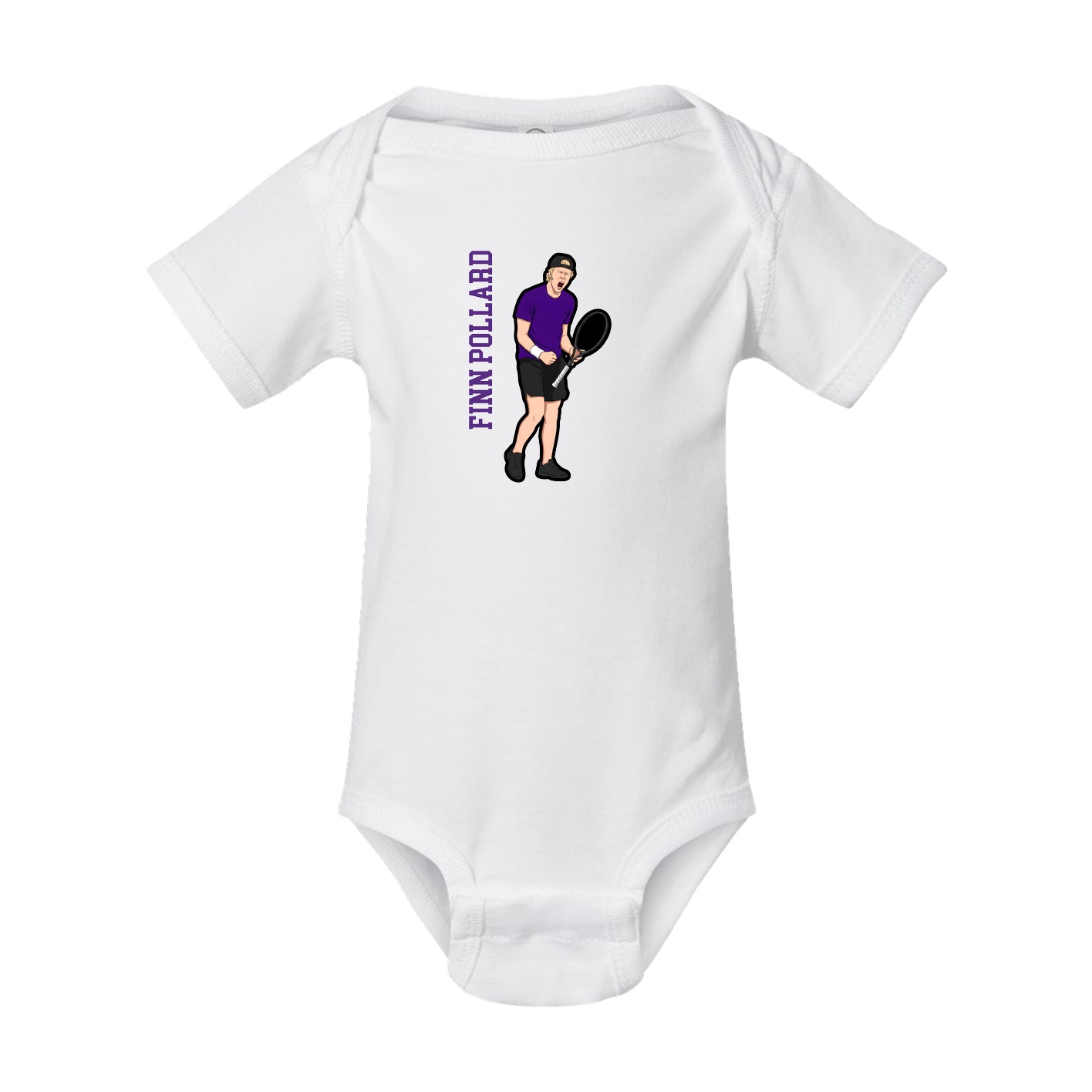 Baby Onesie — Name Vertical in White