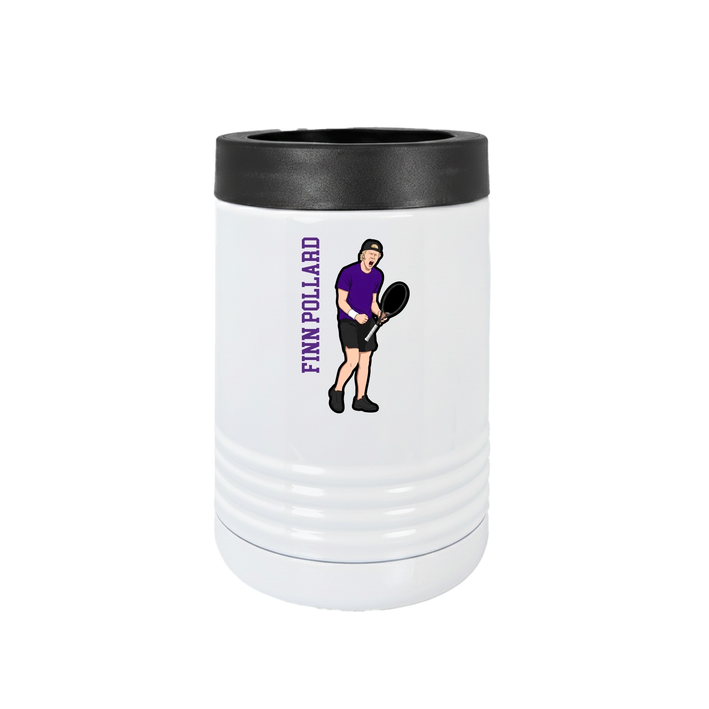 Beverage Holder — Name Vertical in White