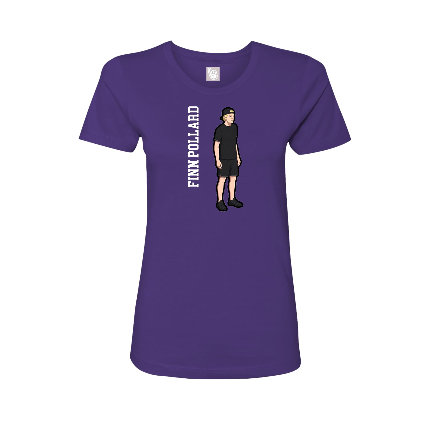 Womens Tee — Name Vertical in Purple