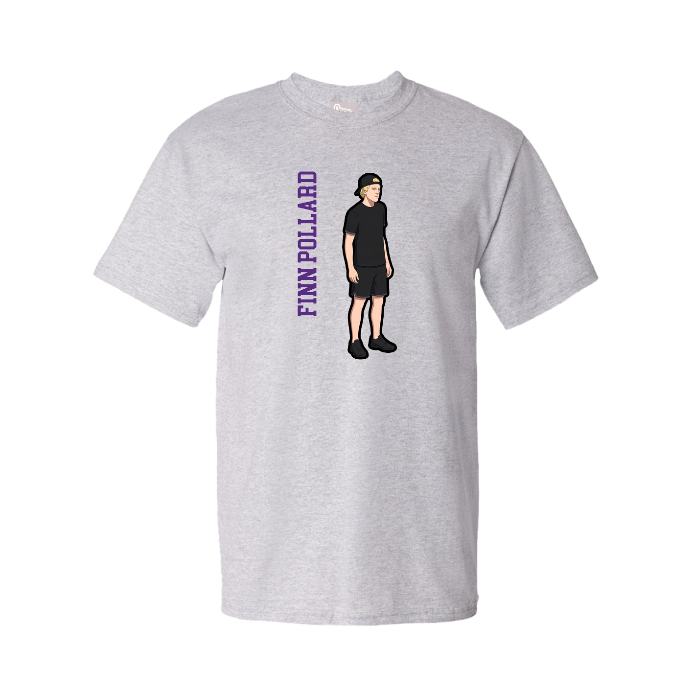 Youth Tee — Name Vertical in Grey