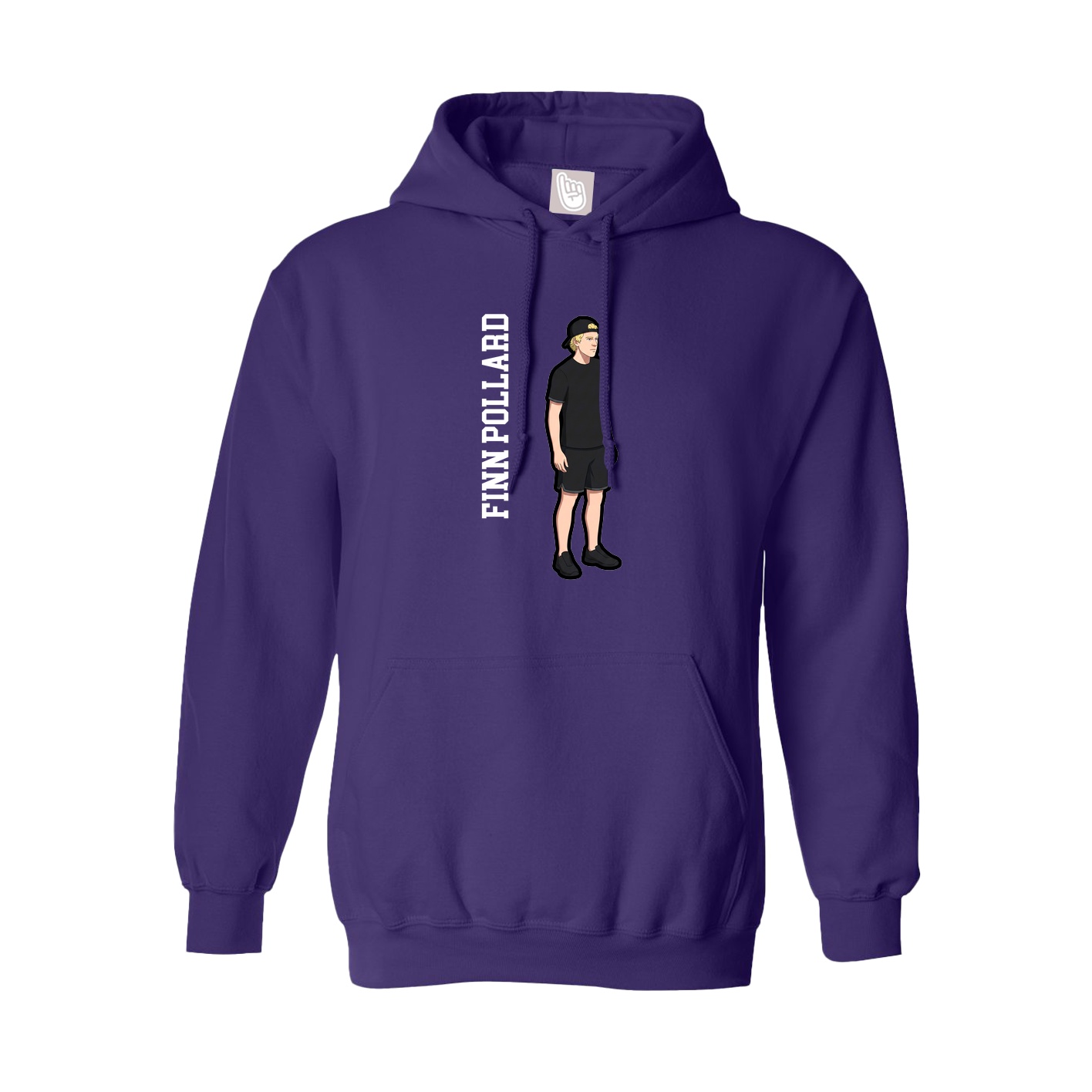 Youth Hoodie — Name Vertical in Purple