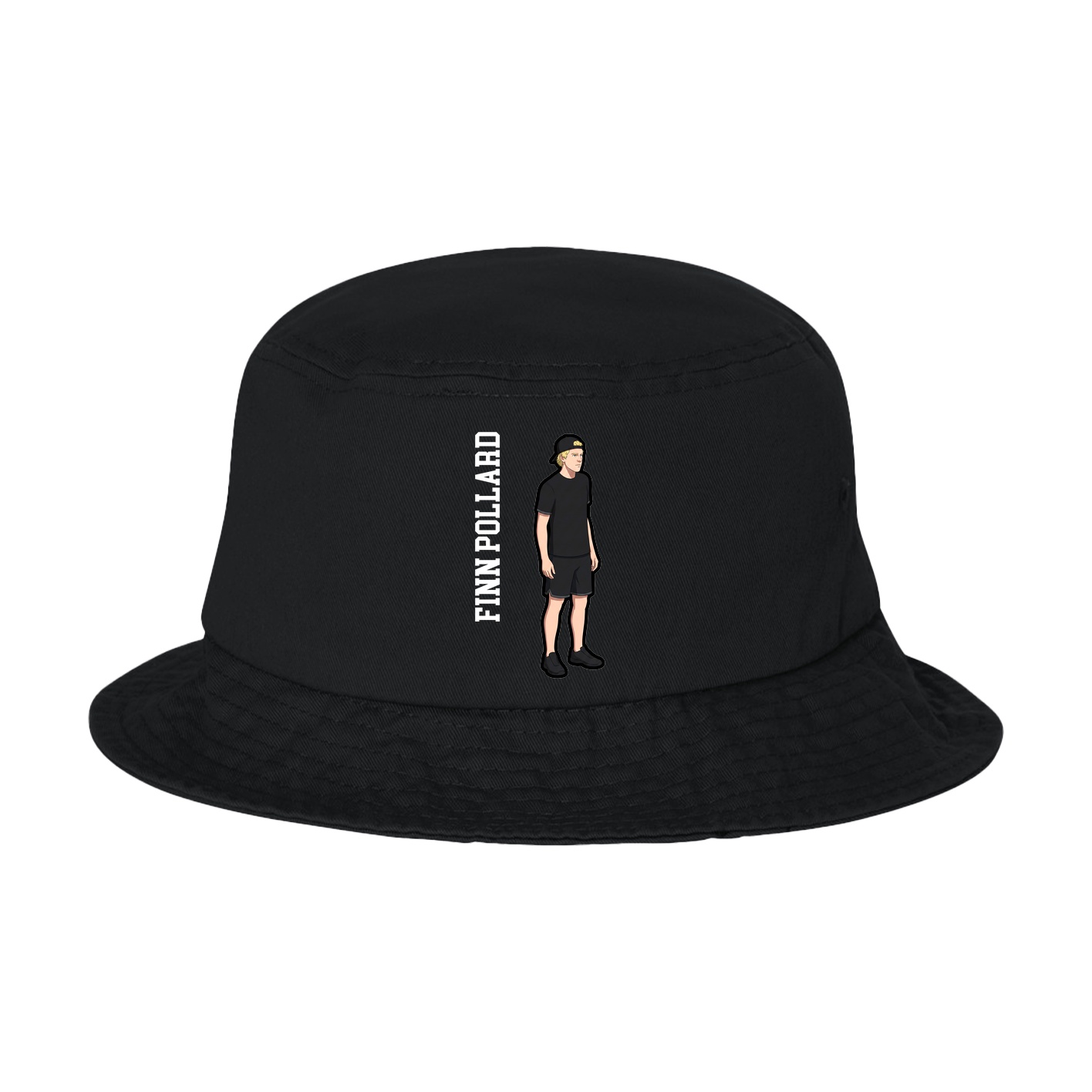 Bucket Cap — Name Vertical in Black
