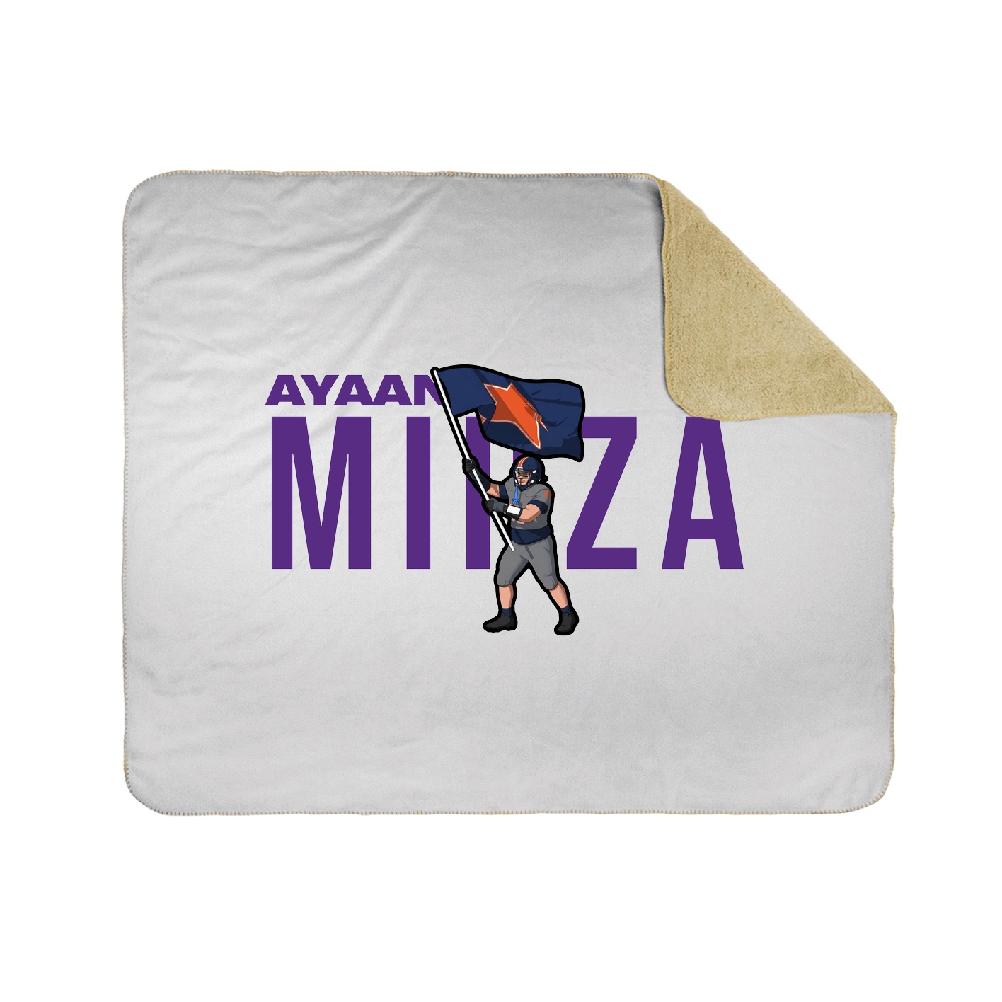 Throw Blanket — Player Name in White