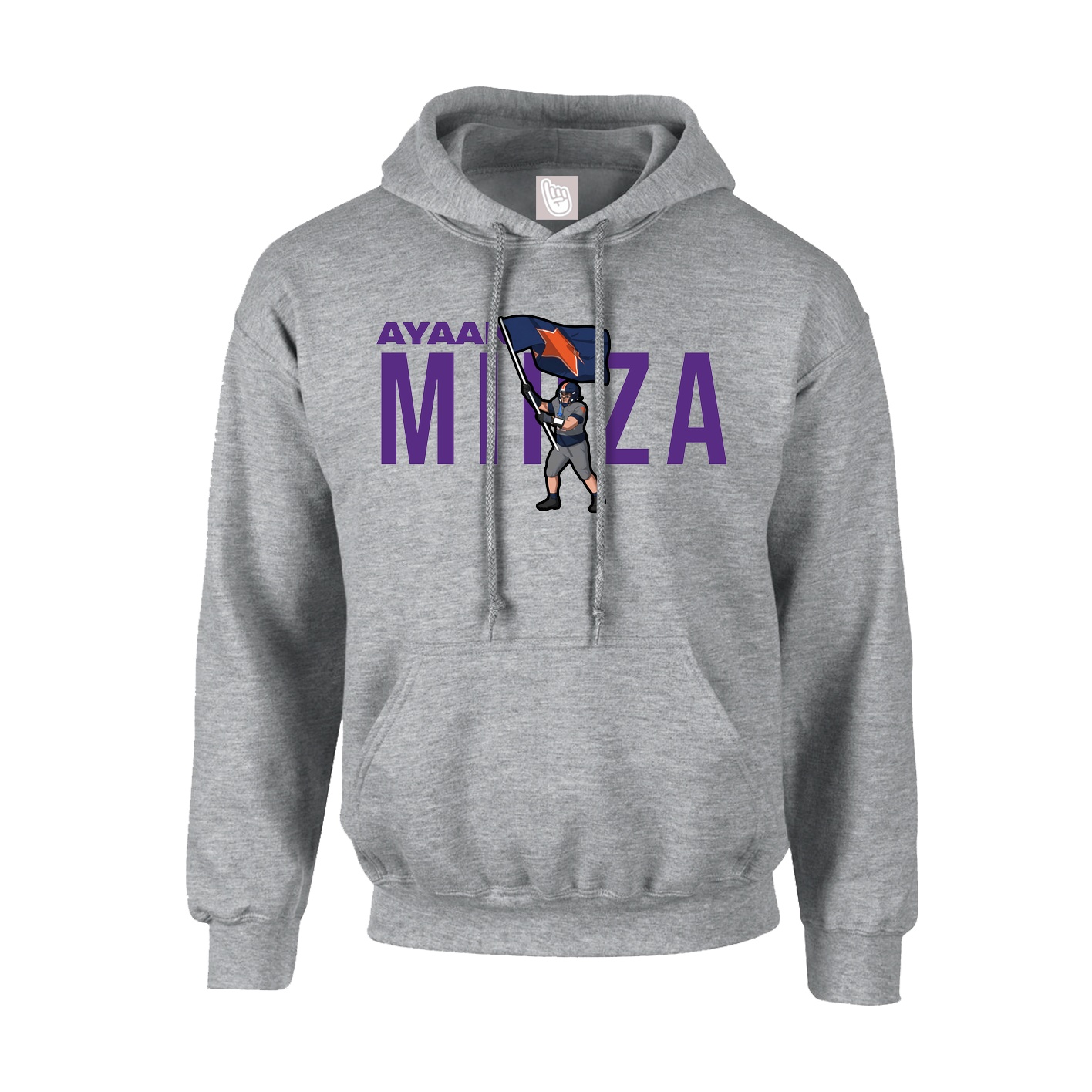Youth Hoodie — Player Name in Grey