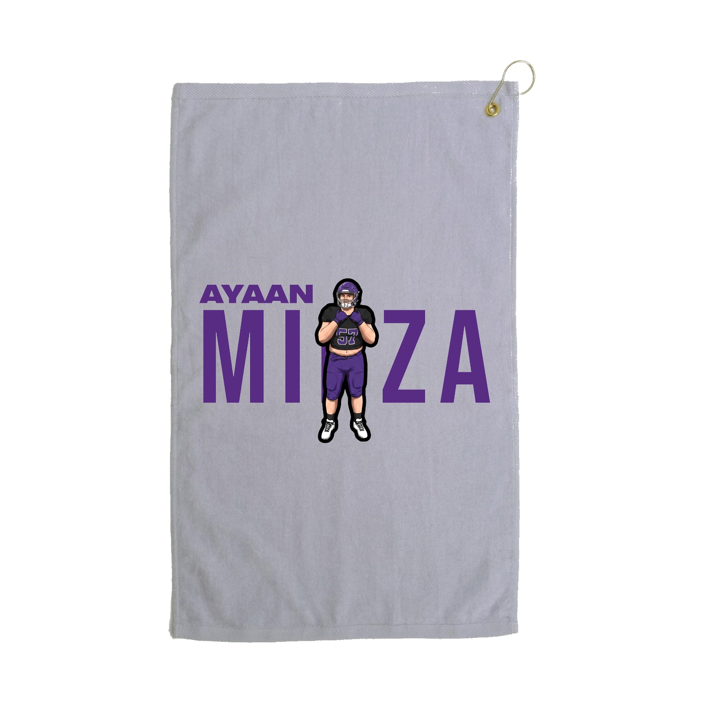 Golf Towel — Player Name in Grey