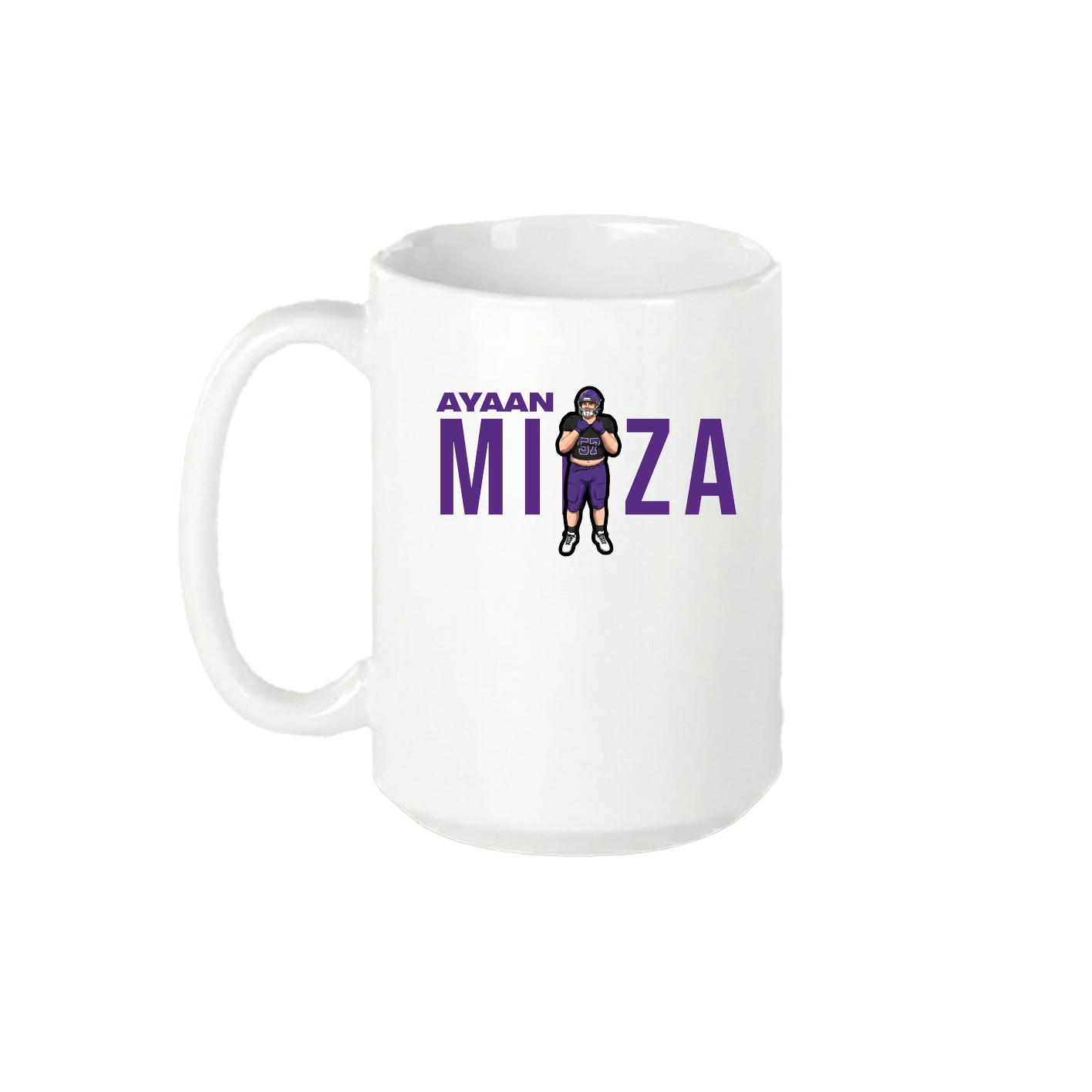 15oz Coffee Mug — Player Name in White