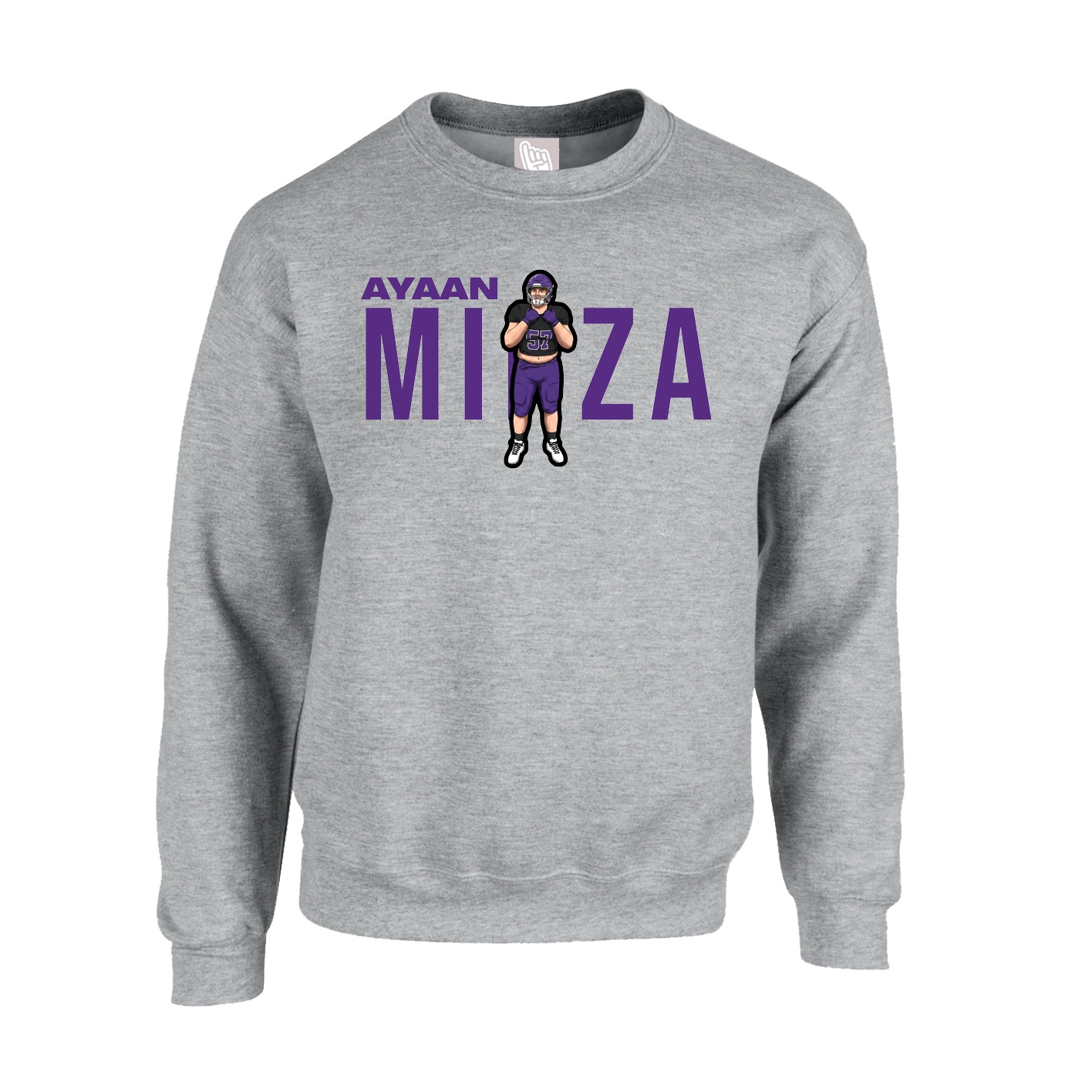 Fleece Crew — Player Name in Grey
