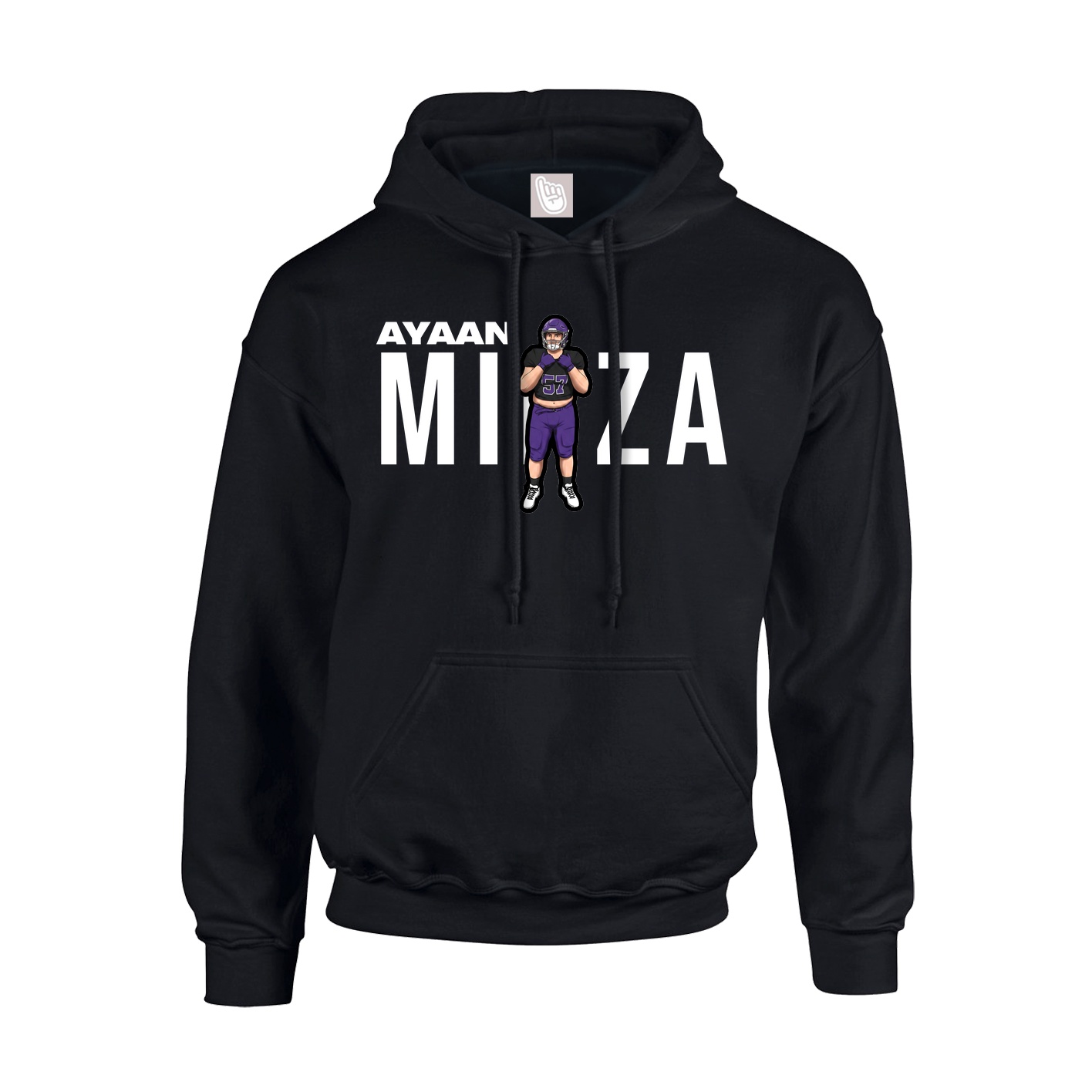 Youth Hoodie — Player Name in Black
